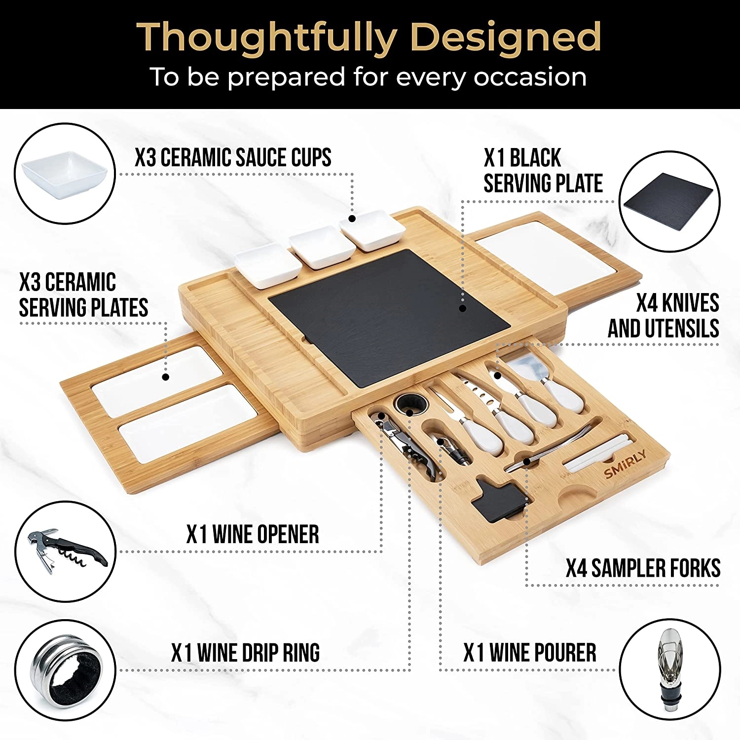 Cheese Board W/ Knife Set 4