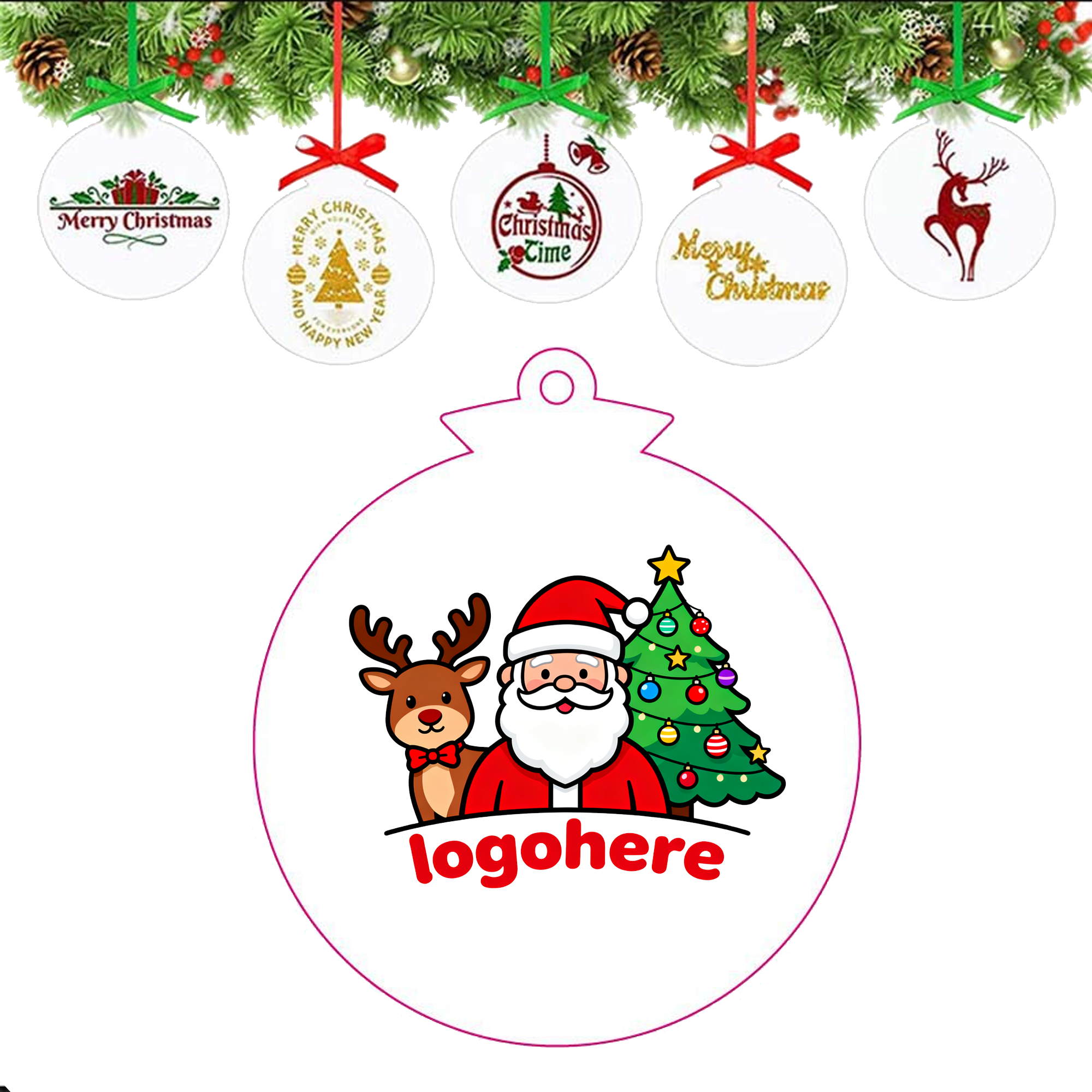 Personalized Clear Acrylic Christmas Tree Decoration 3