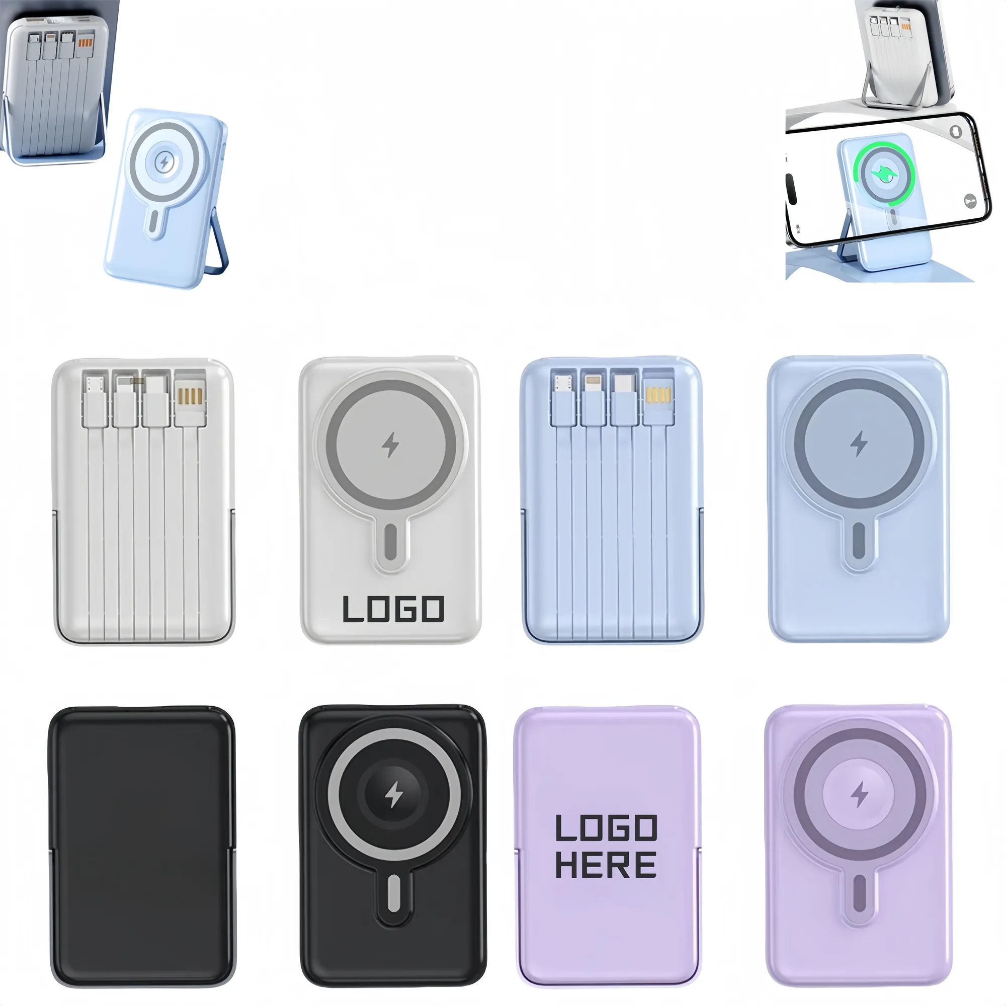 Full Color Magnetic Wireless Charger With Cable 2