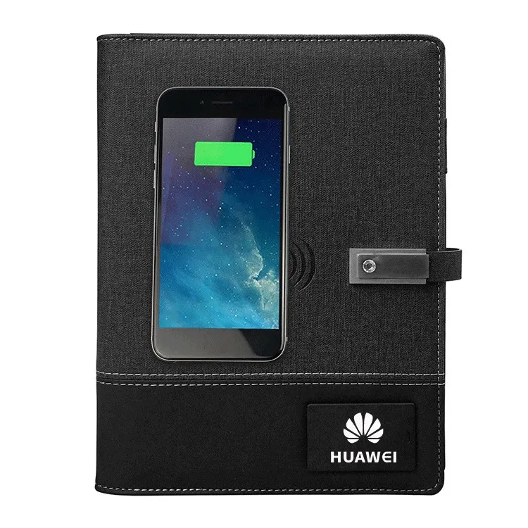 8000 mAh Wireless Charging Power Bank Notebook with LED Logo 2