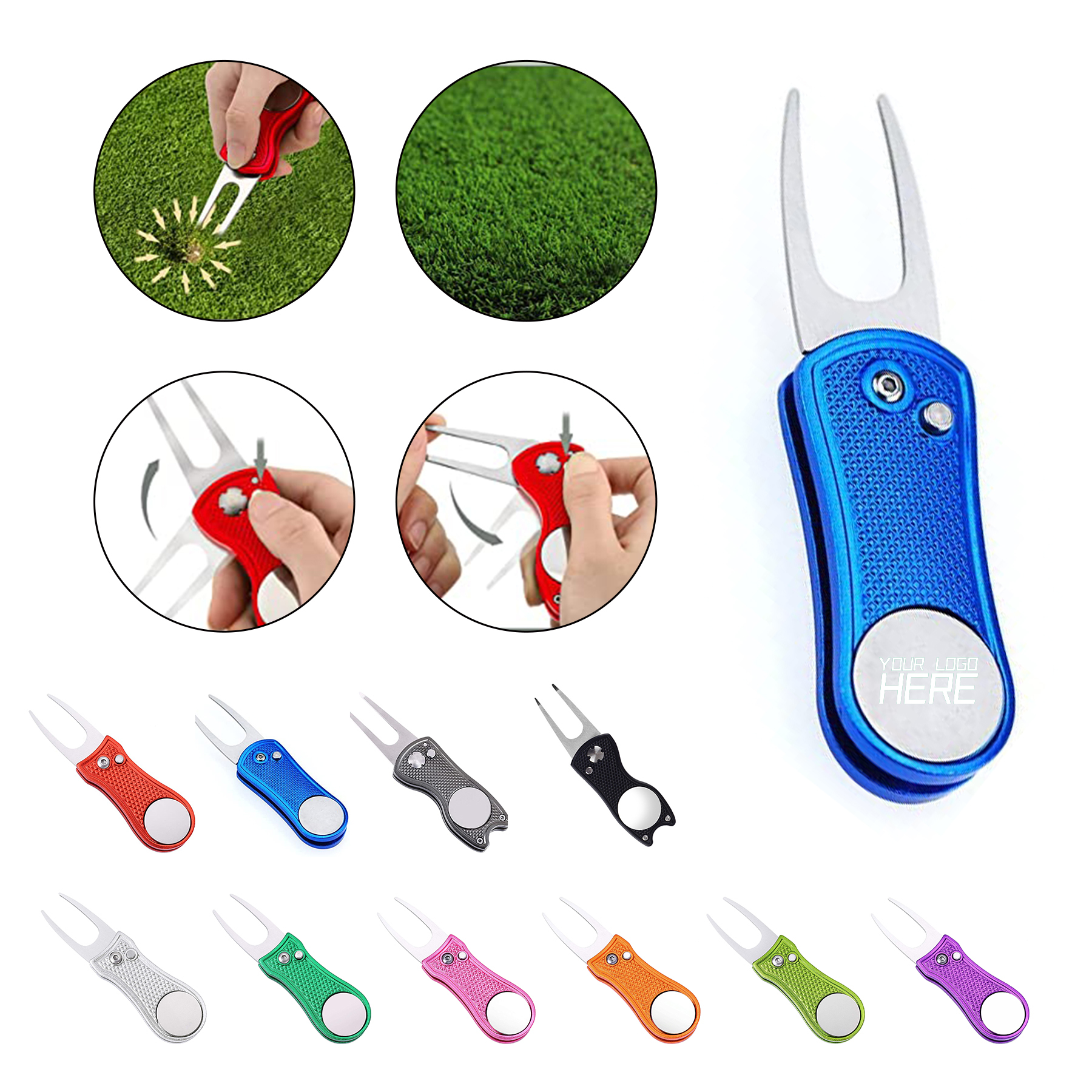 Foldable Golf Divot Tool 1