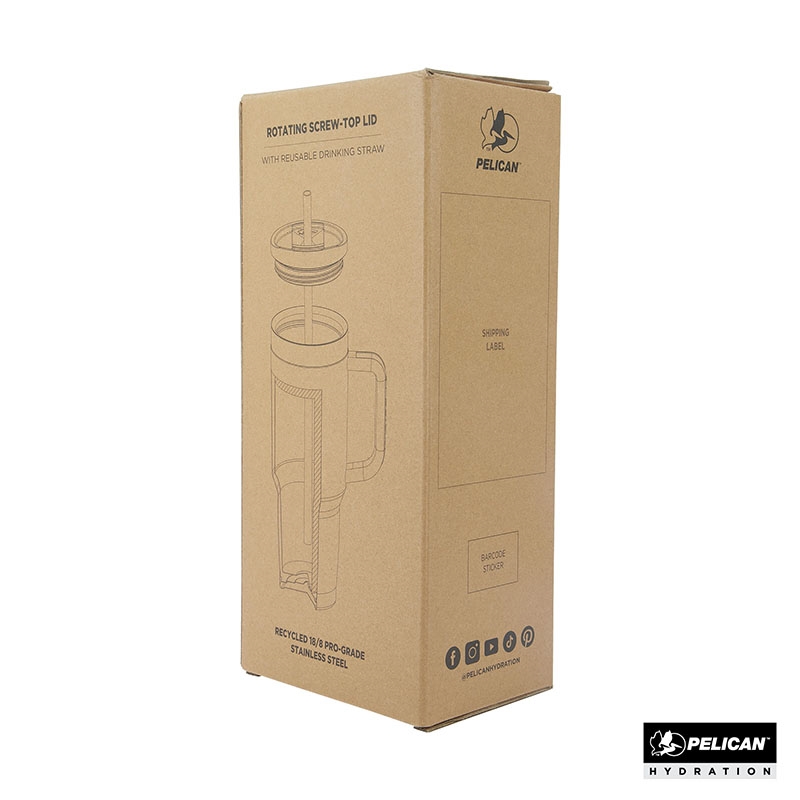 Pelican Porter™ Dual 40 oz. Dual Lid, Recycled Double Wall Stainless Steel Travel Tumbler 28