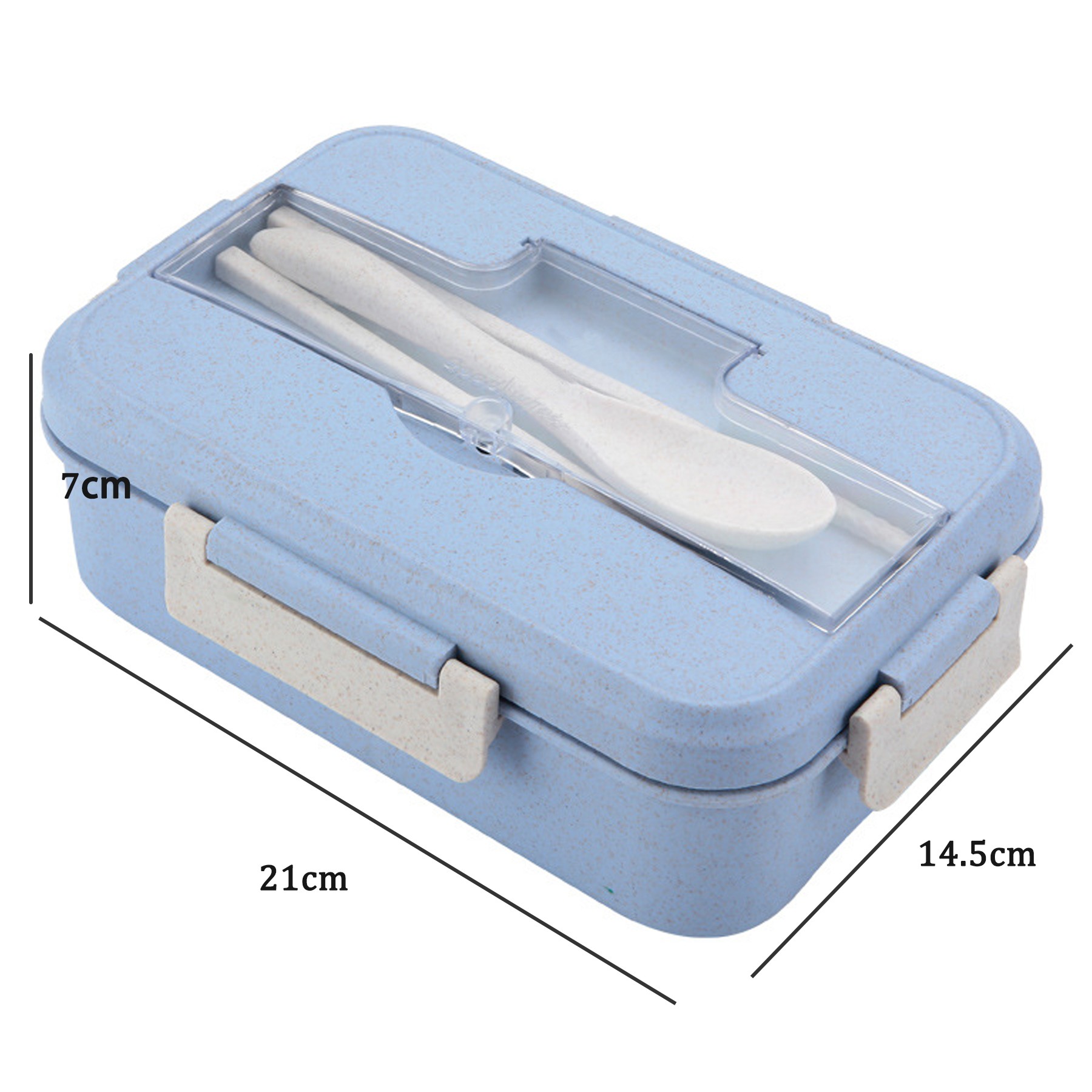 Wheat Straw Bento Lunch Box with Spoon Fork 6