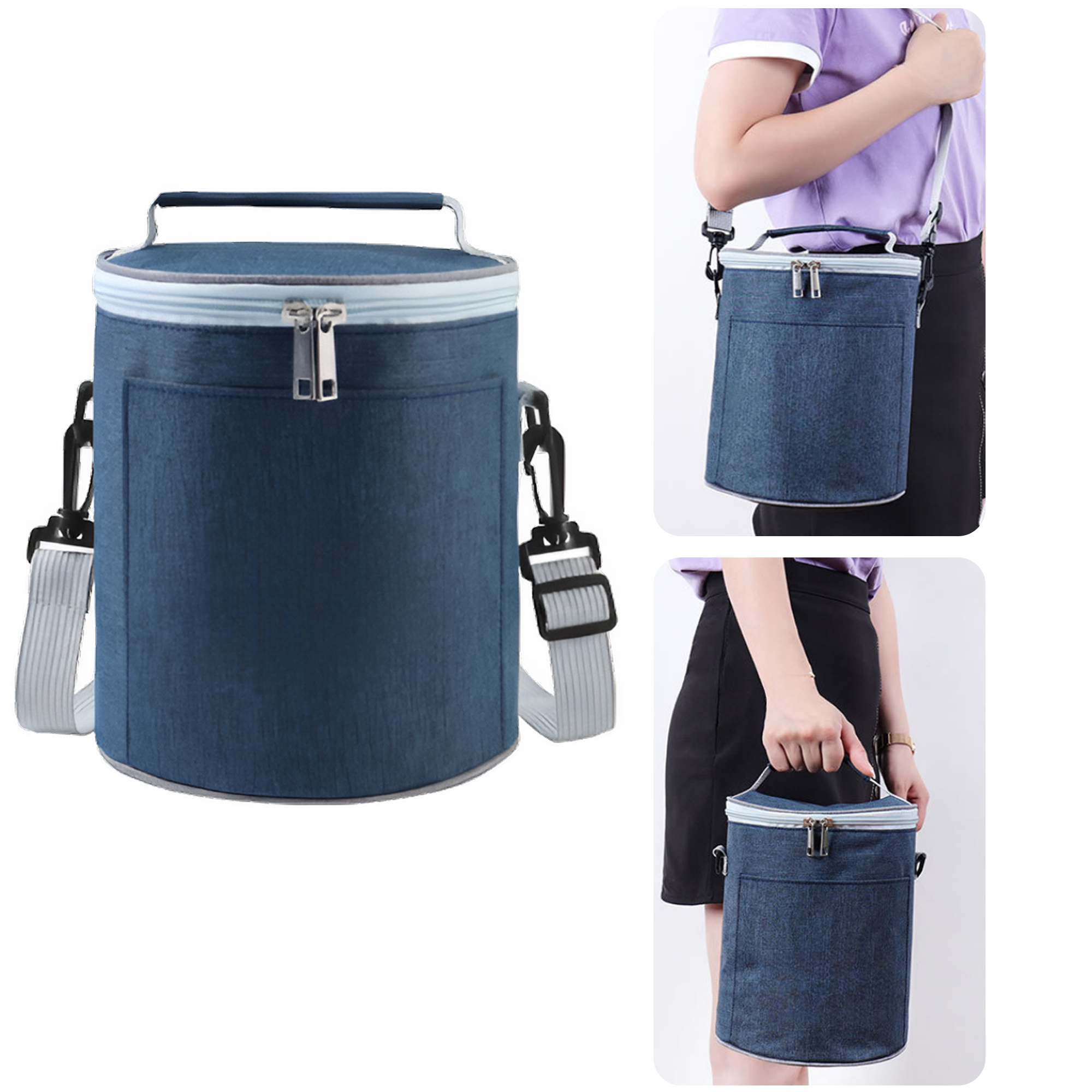 MOQ 50 PCS Stylish Cylindrical Insulation Handbag 5