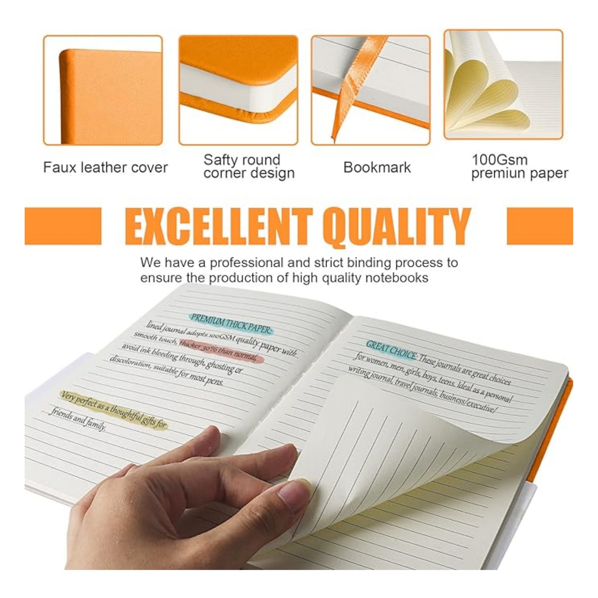 8.3"x5.7" 160 Pages Hardcover Lined Journal Notebook 3