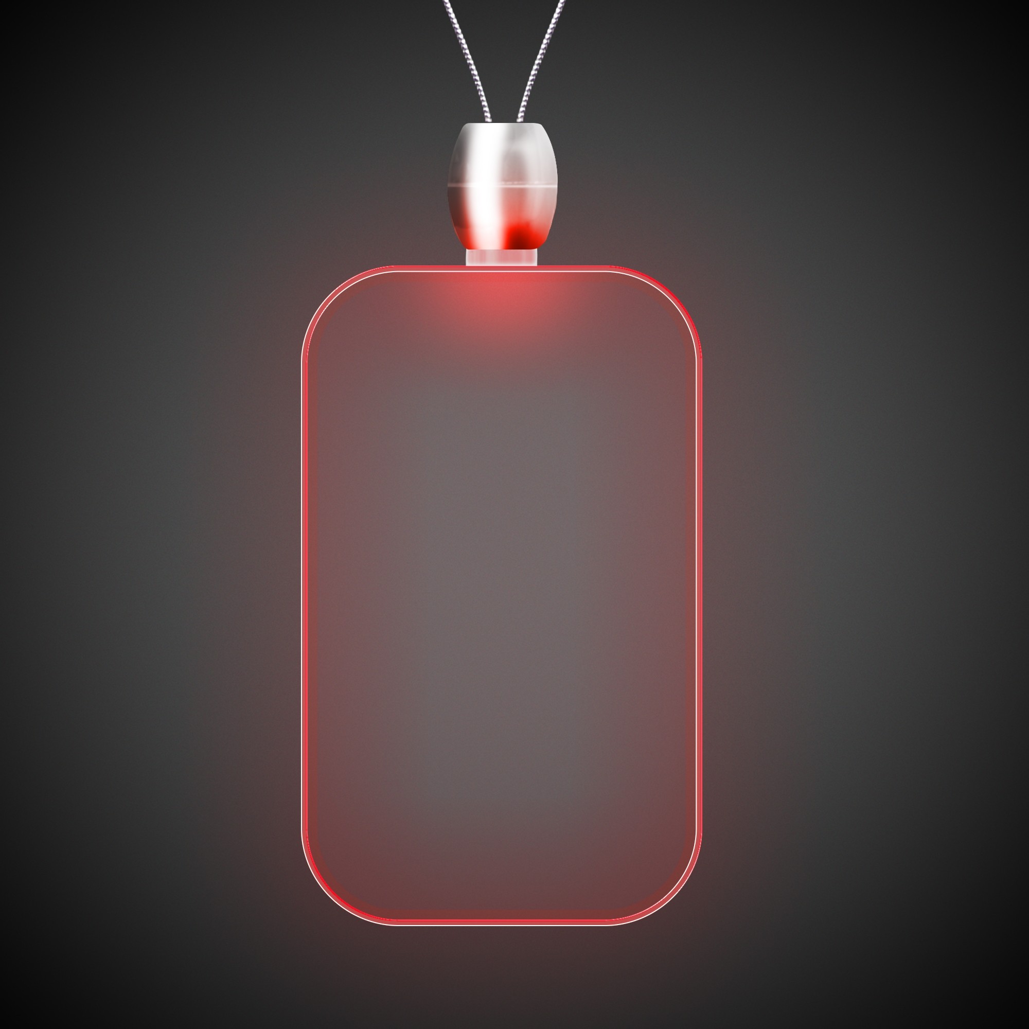 Dog Tag Red Light-Up Acrylic Pendant Necklace