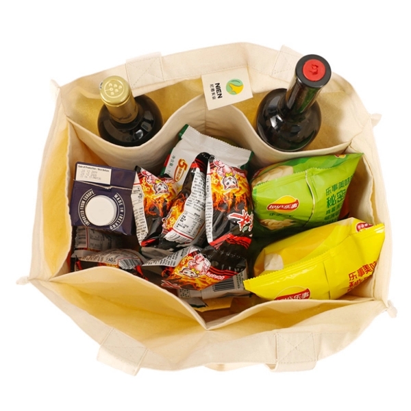 Reusable Canvas Grocery Bags, Inside Sleeves 5