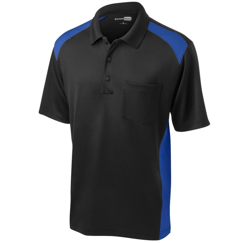 CornerStone Select Snag-Proof Two Way Colorblock Pocket Polo. 8