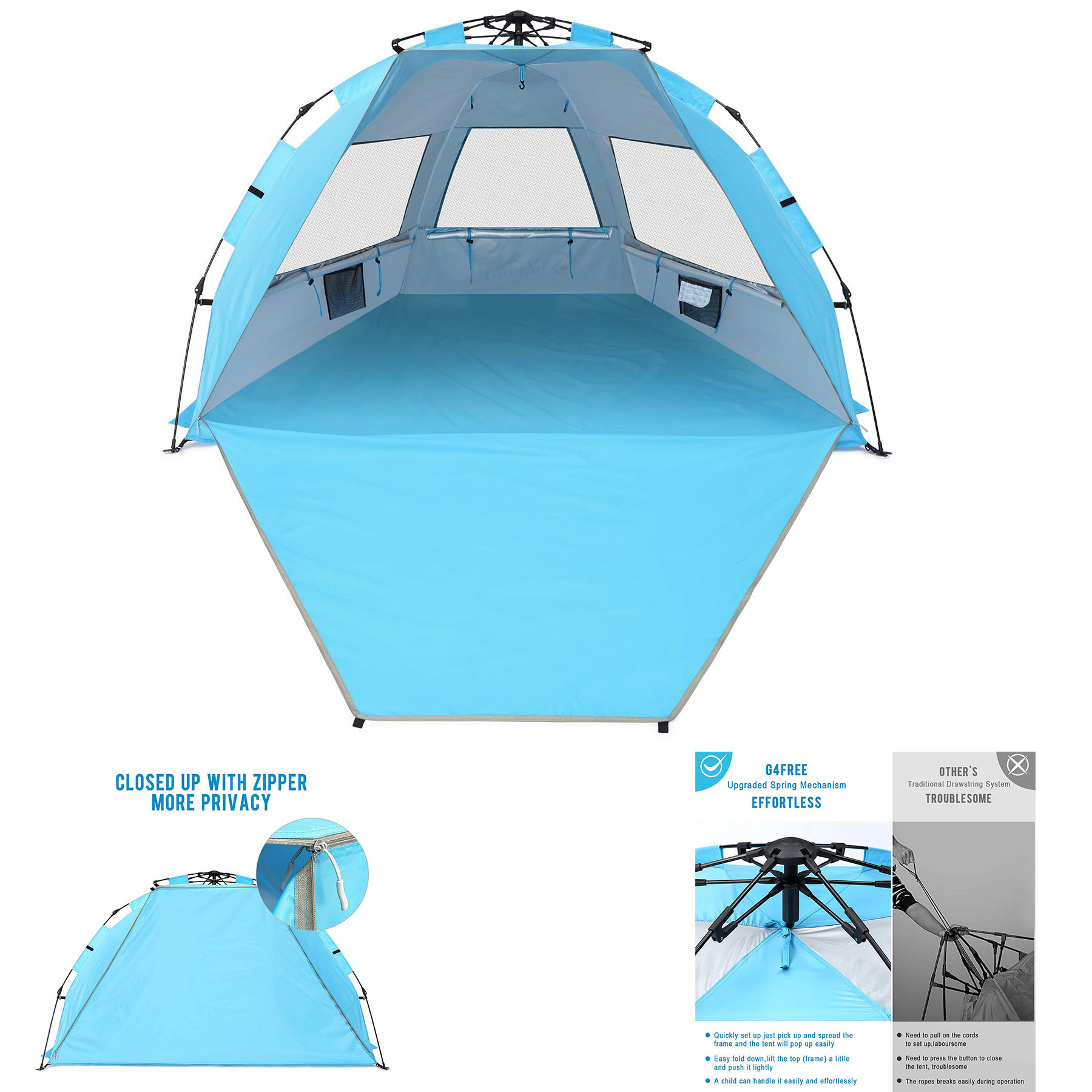 Person Beach Tent Pop Up Shade 2