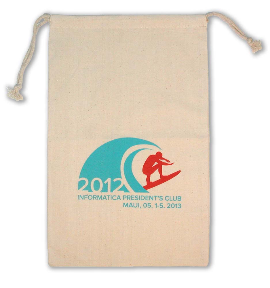 Weedy 100% Natural Cotton Drawstring Bag 10x16" 1
