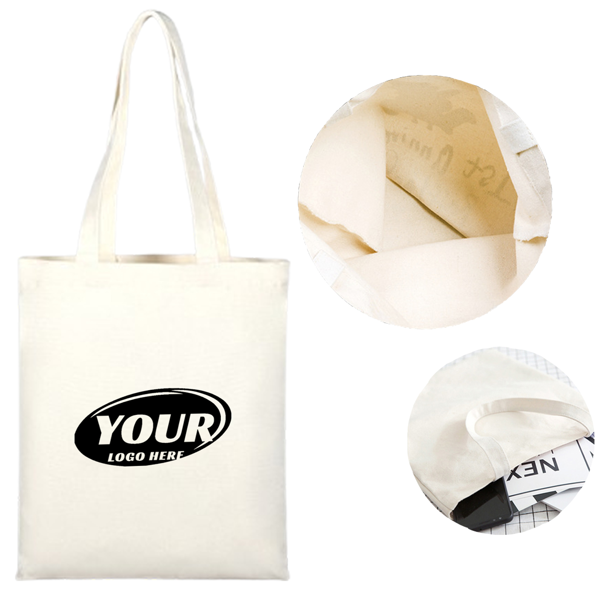 Personalized Cotton Canvas Grocery Tote Bag, custom tote bag with logo imprint 4