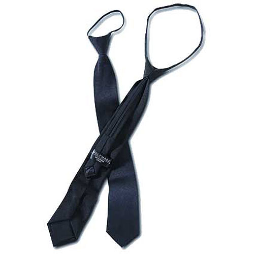 Black Polyester Poplin Adjustable Zipper Tie 2