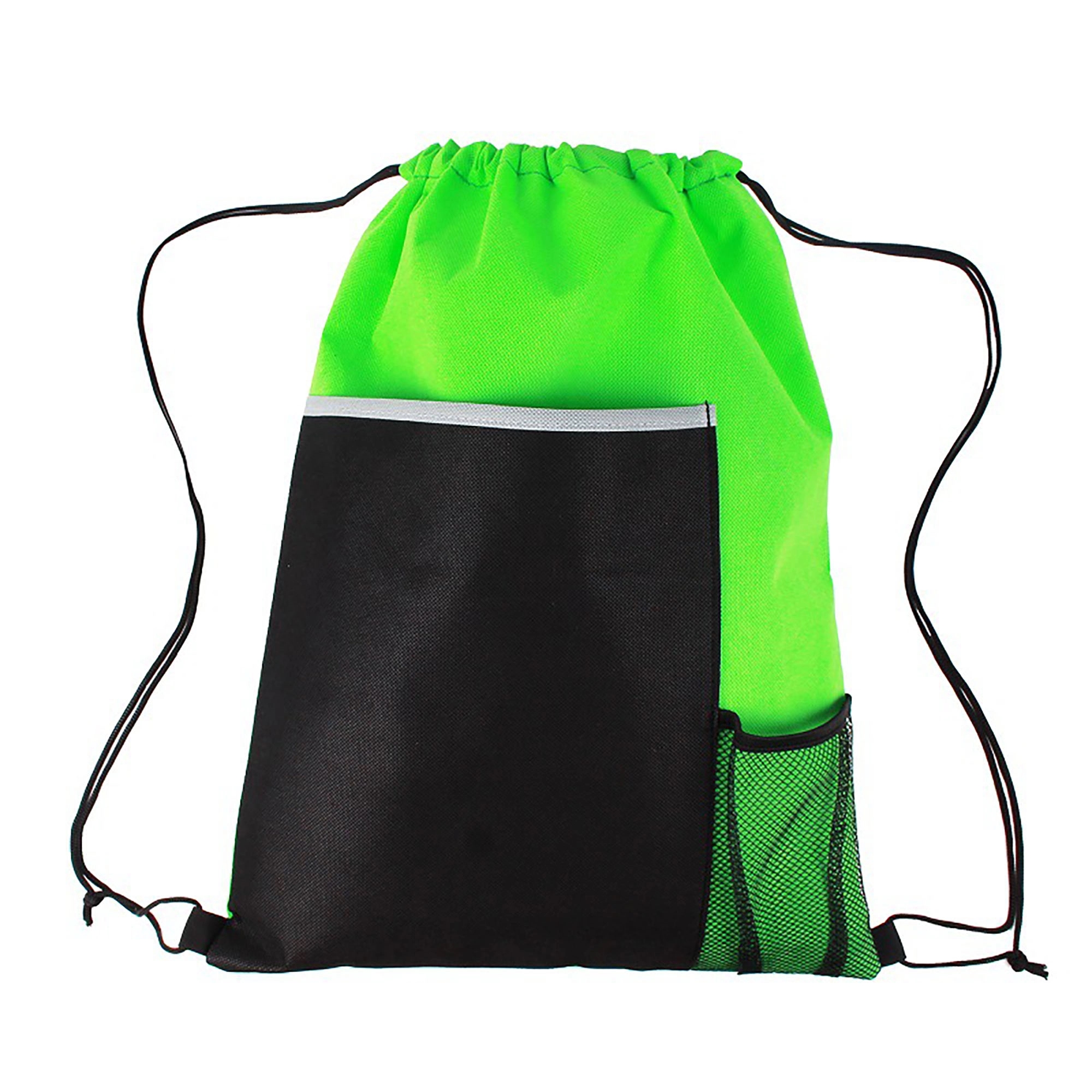 Mesh Pocket Sports Drawstring Backpack Bag 7