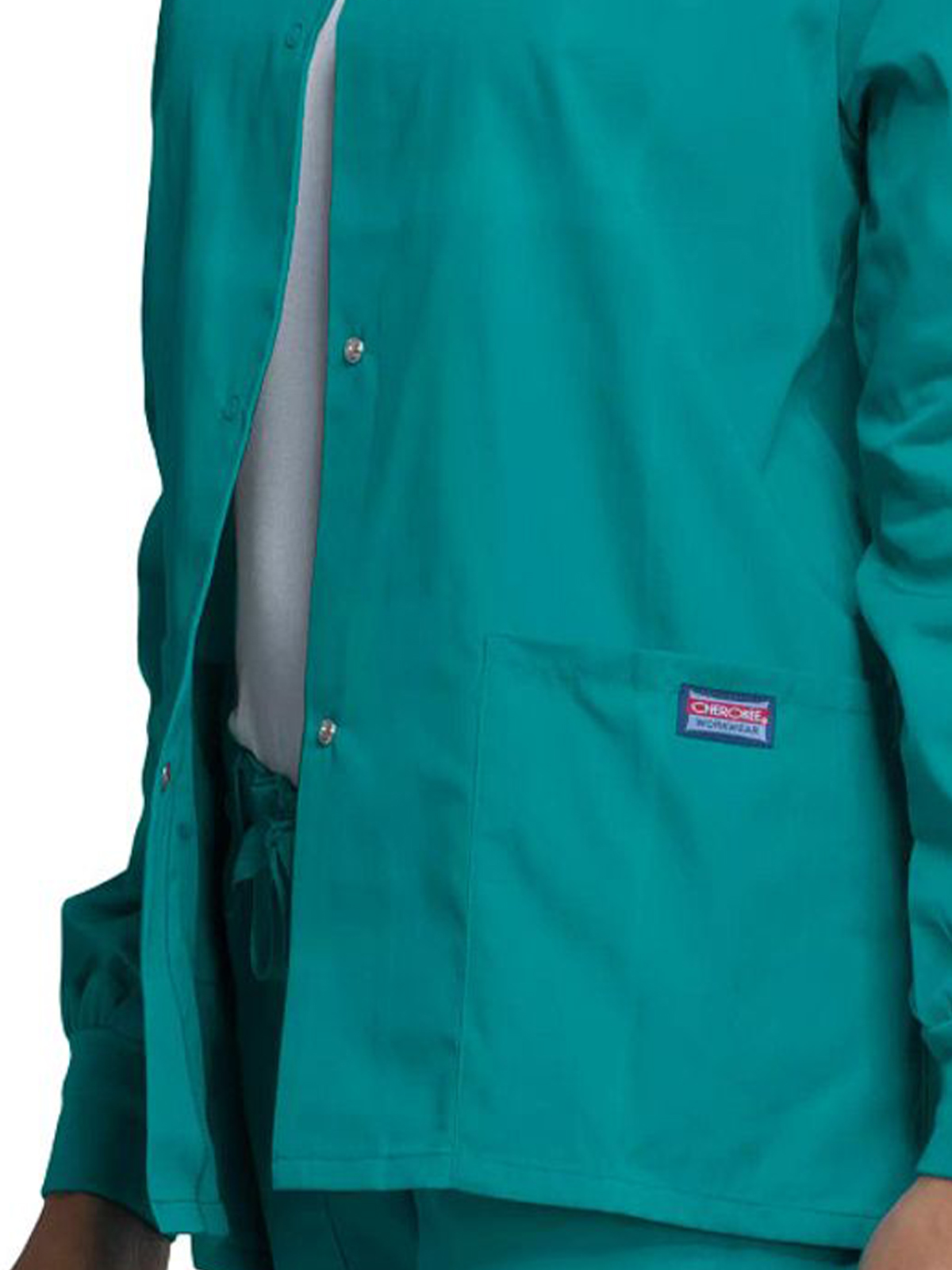 Cherokee - Workwear Originals - Women's 3-Pocket Snap Front Jacket 3