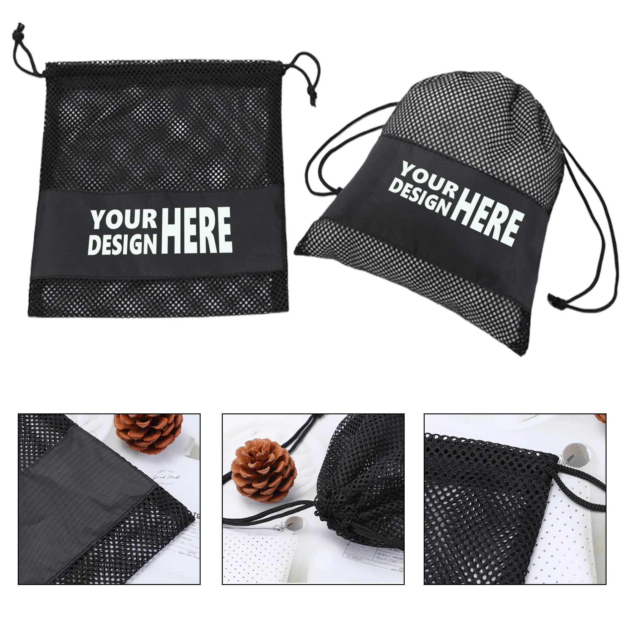 Polyester Drawstring Mesh Bag Free Shipping
