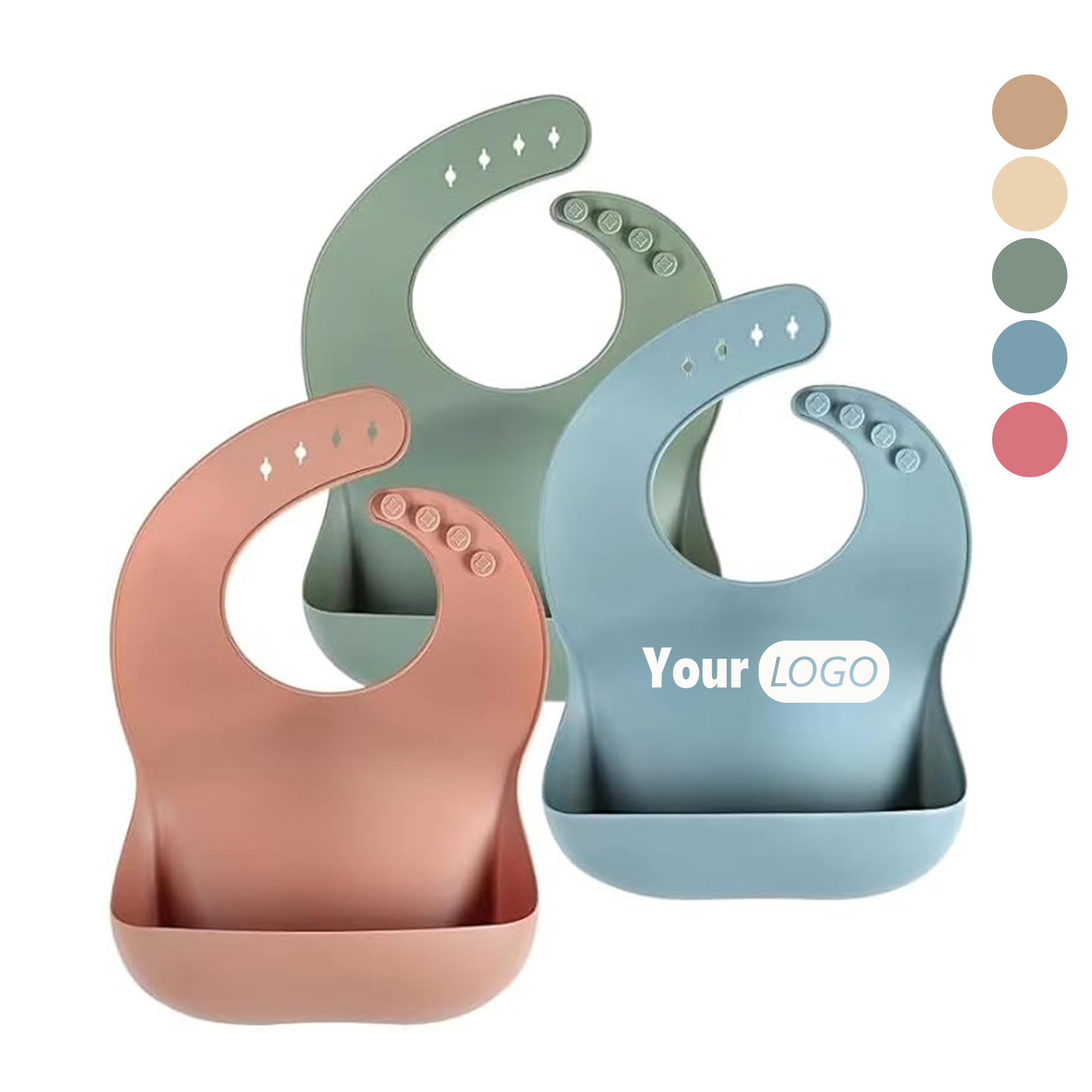 BPA Free Baby Soft Durable Silicone Bib MOQ50 1