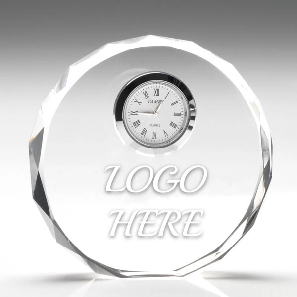 Clear Crystal Round Quartz Clock 3