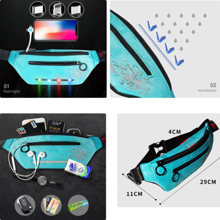 Fashion LED Flashing Waist Bag for Sports & Night Activity 3