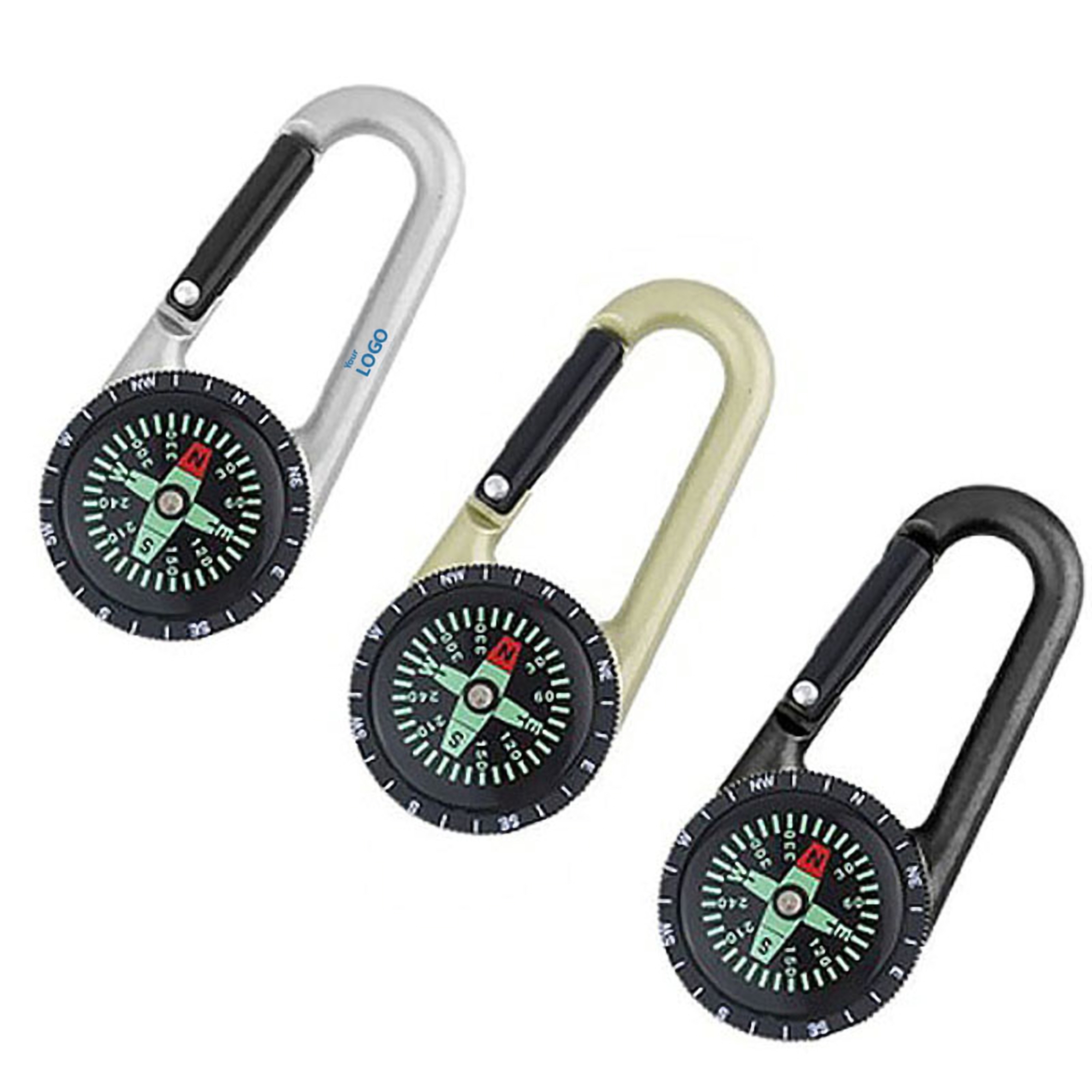 Zinc Alloy Carabiner w/Compass 5
