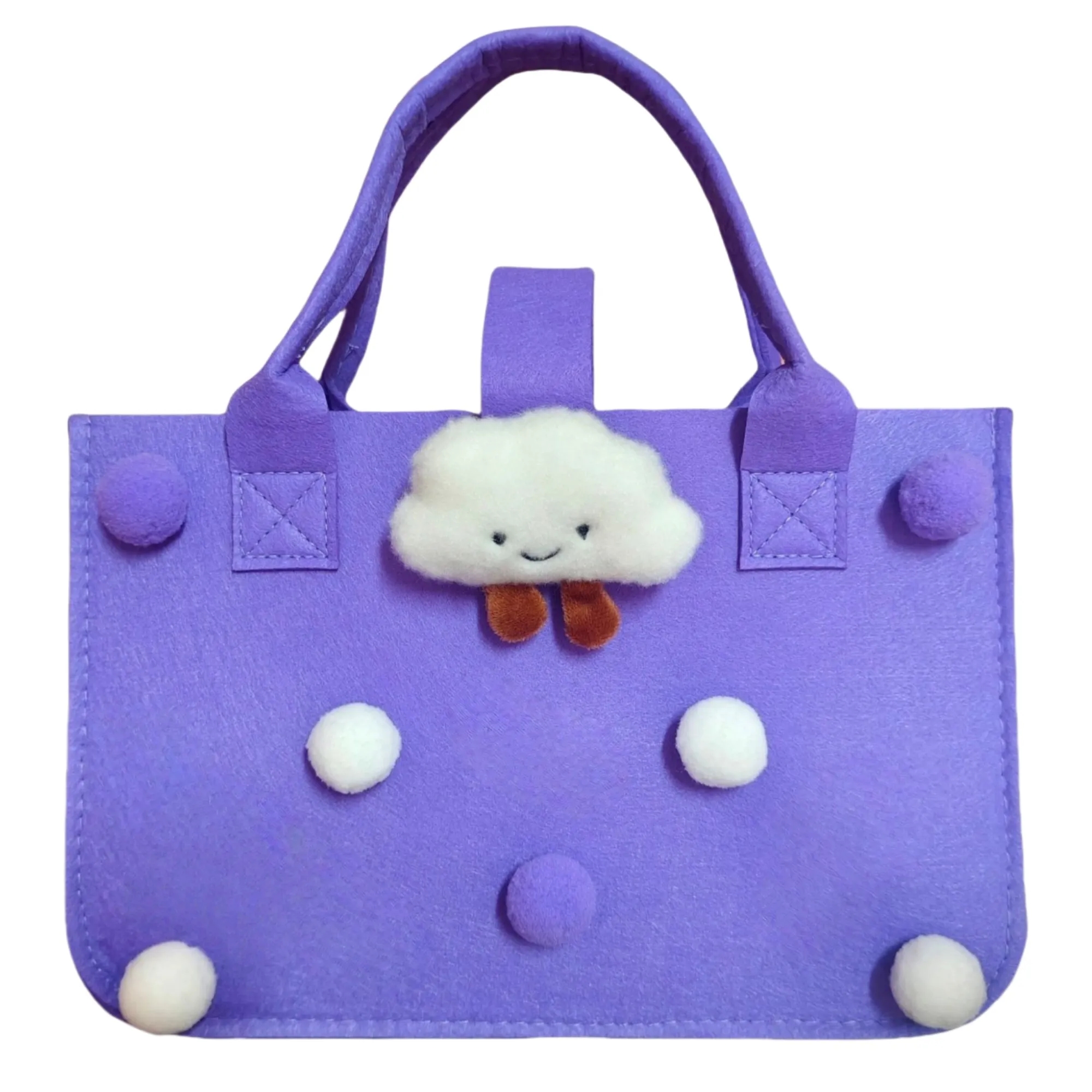 Large Capacity Shopping Tote Felt Bag, custom tote bag with logo imprint 4
