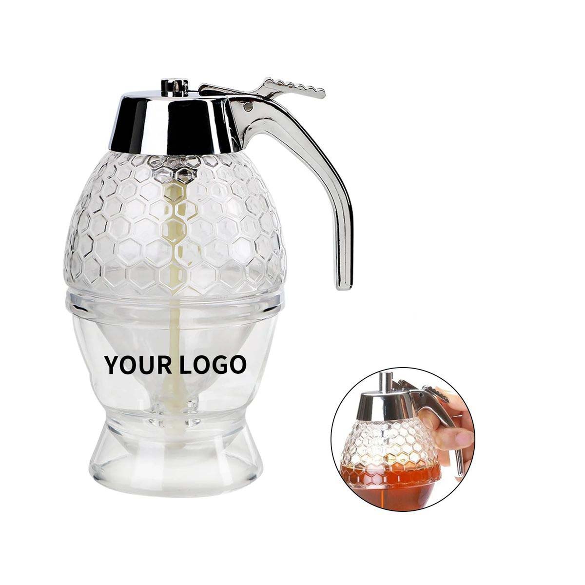 Glass Honey Jar Dispenser Airtight No Drip 3