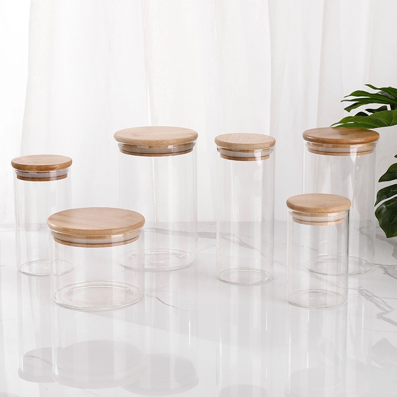 Glass Storage Jar With Decorative Airtight Bamboo Lid 4