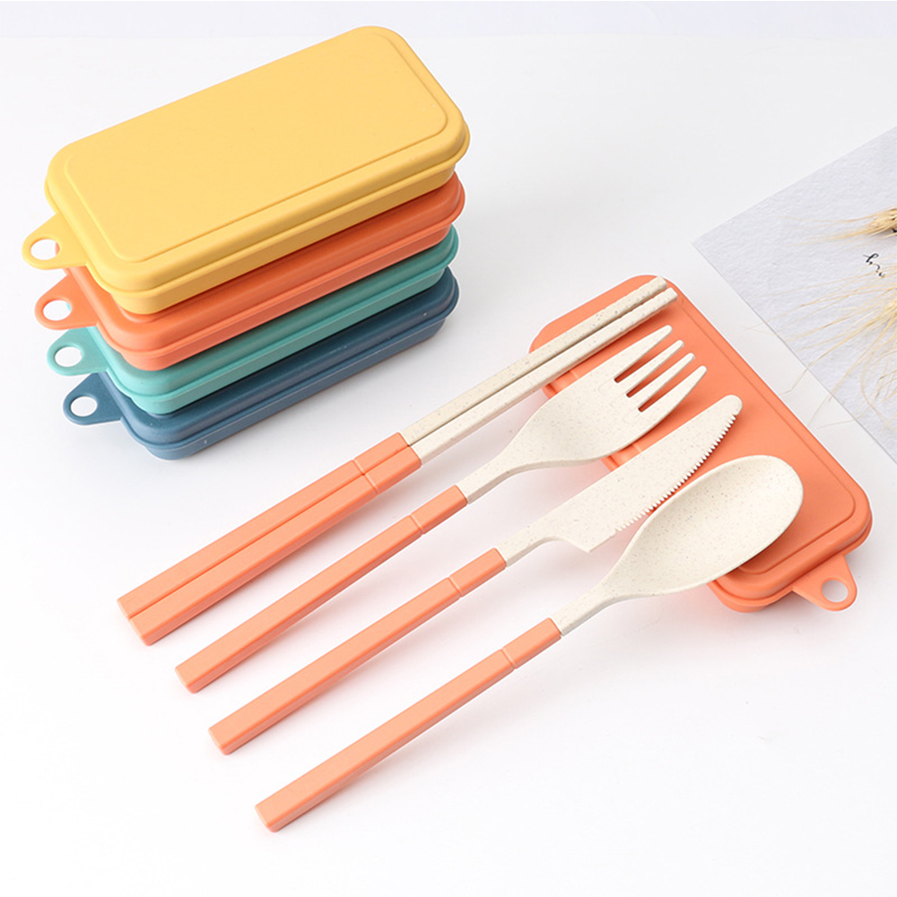 4 Pack Collapsible Portable Cutlery With Case