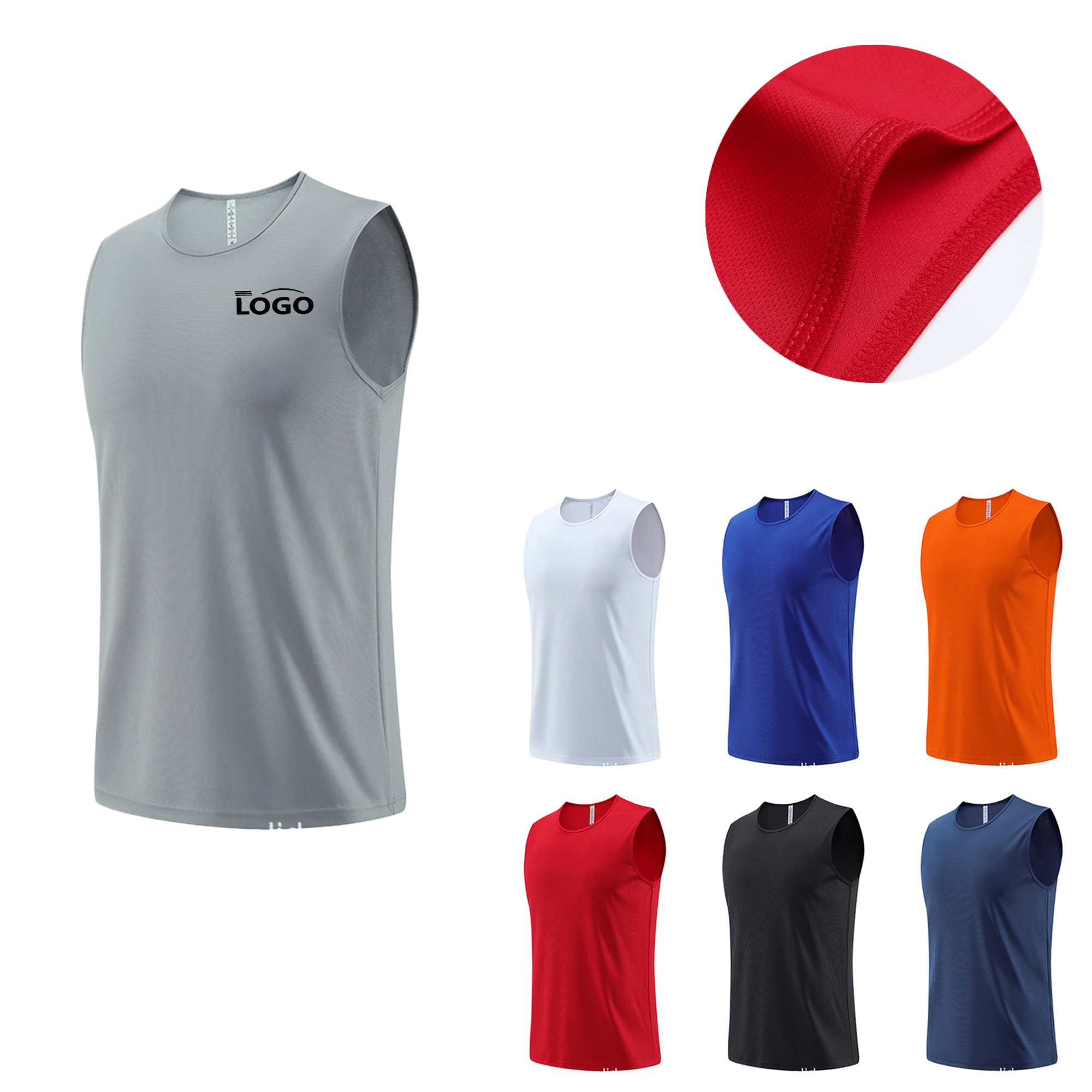 MOQ50 Breathable Men's Fitness Tank Top for Running Yoga 7