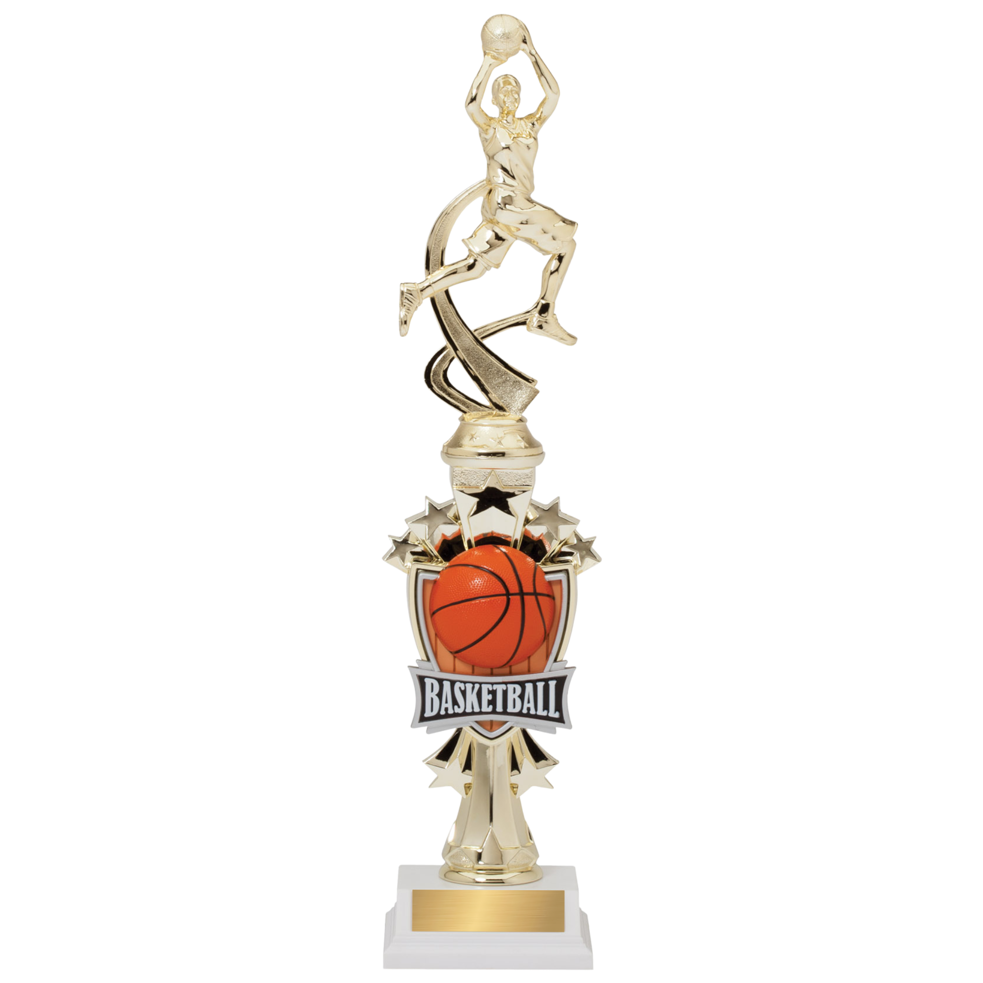 14" Assembled Female Basketball Figure Trophy w/ White Base 3