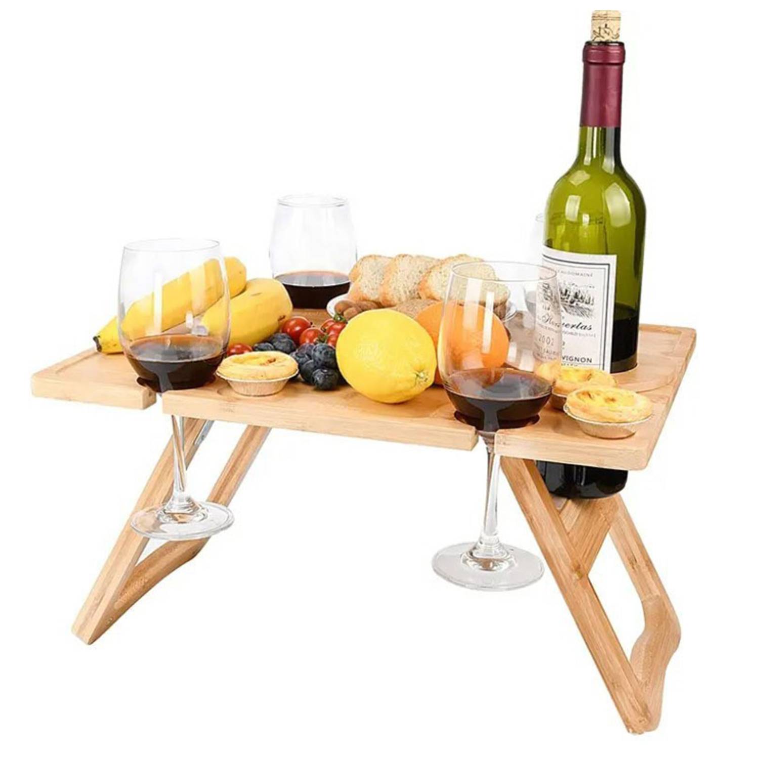 Wooden Folding Wine Picnic Table 5