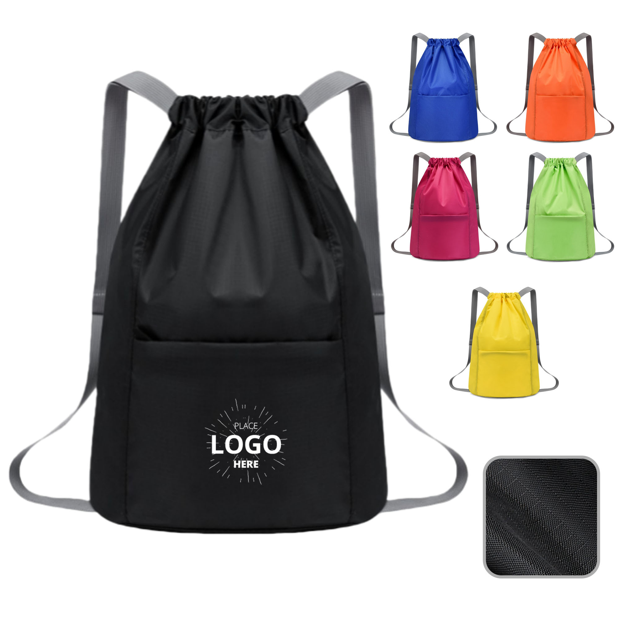 Lightweight Foldable Oxford Drawstring Backpack 2
