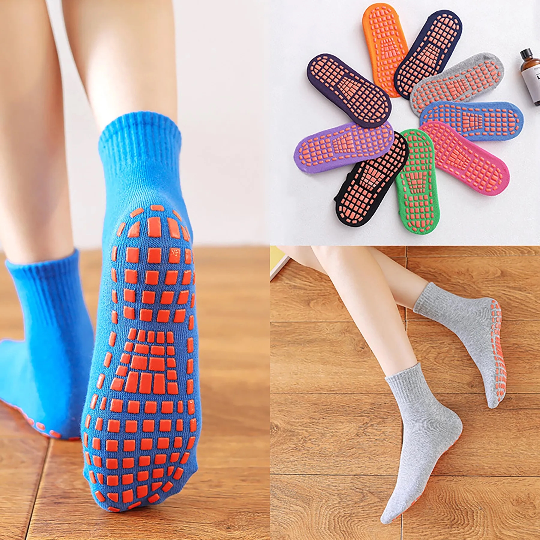 Women Non Slip Pilate Grip Socks 5