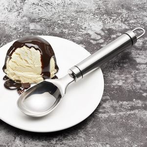 Stainless Steel Ice Cream Scoop Spoon With Elegant Double Black Ring Handle 7