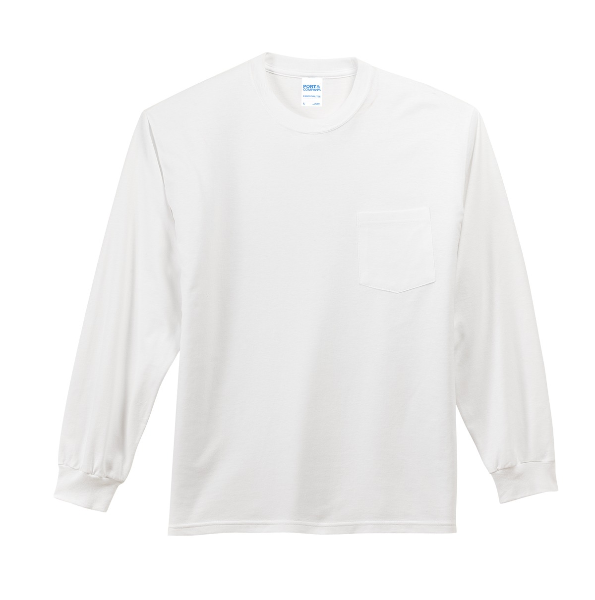 Port & Co Long Sleeve Essential Pocket Tee. PC61LSP 90