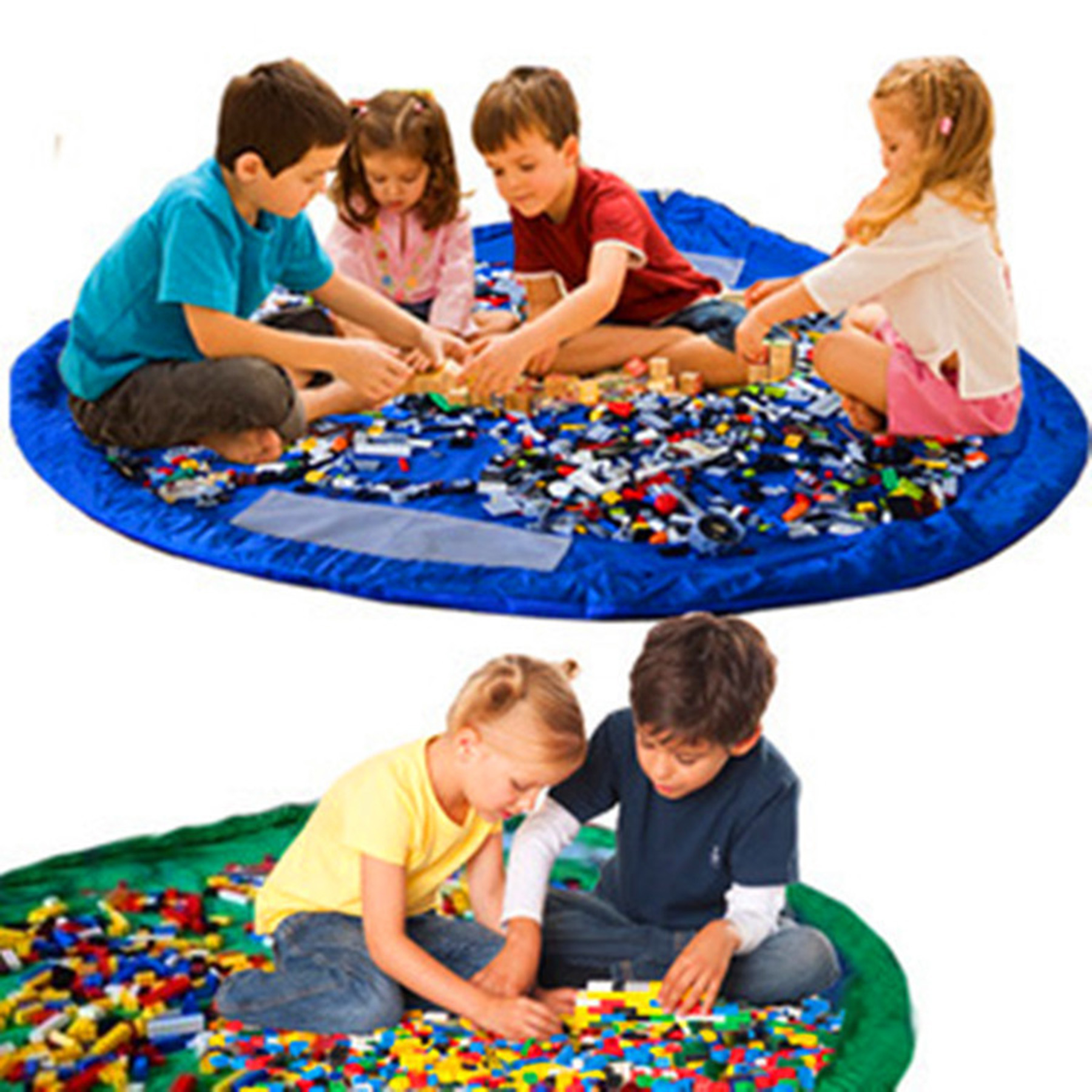 Toys Organizer Storage Drawstring Bag Play Mat 2