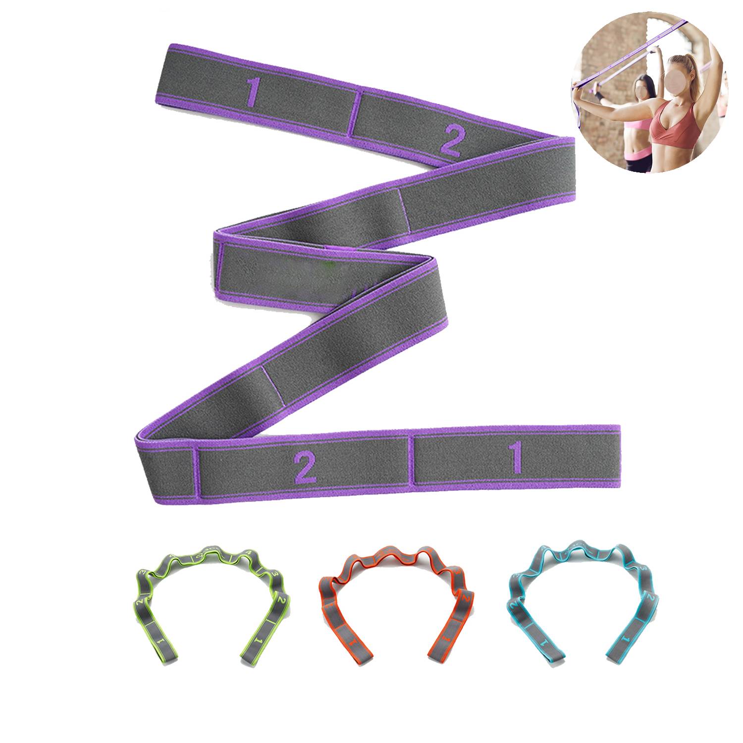 9 Loop Nylon Yoga Resistance Band 8