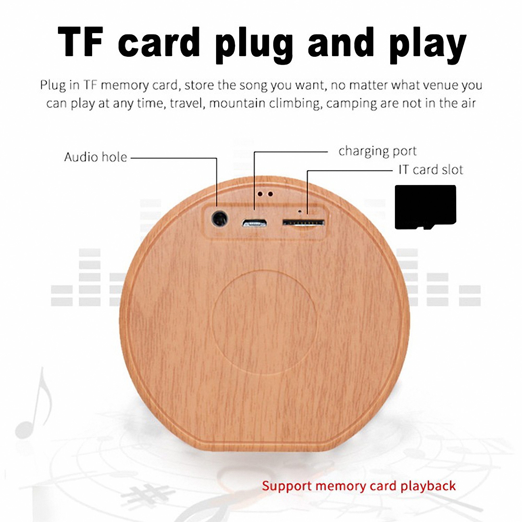 Wood Grain Bluetooth Speaker 7
