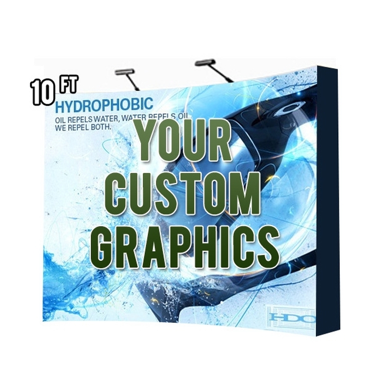 10-Foot Curved Stretch Fabric Pop Up with Graphic 2