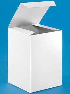 1 Piece White Gloss Gift Box 4" x 4" x 6" Non-Inserted