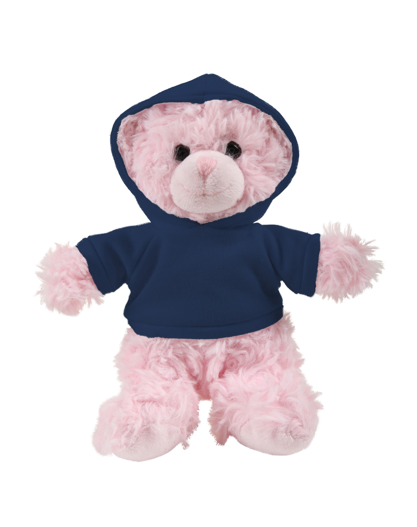 soft plush  Pink Curly Sitting Bear with hoodie 11