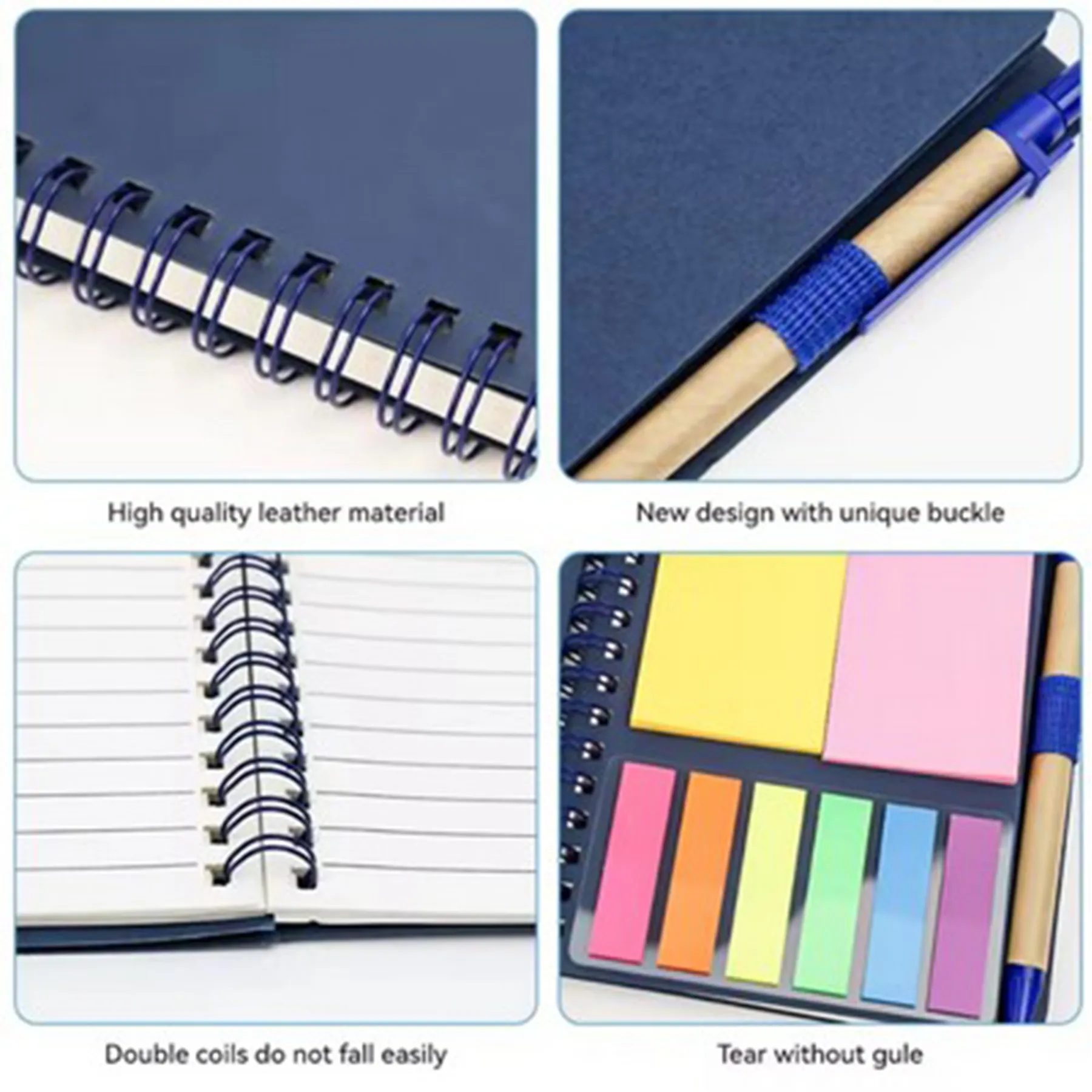 Brown paper notebook with pen and post-it notes 6