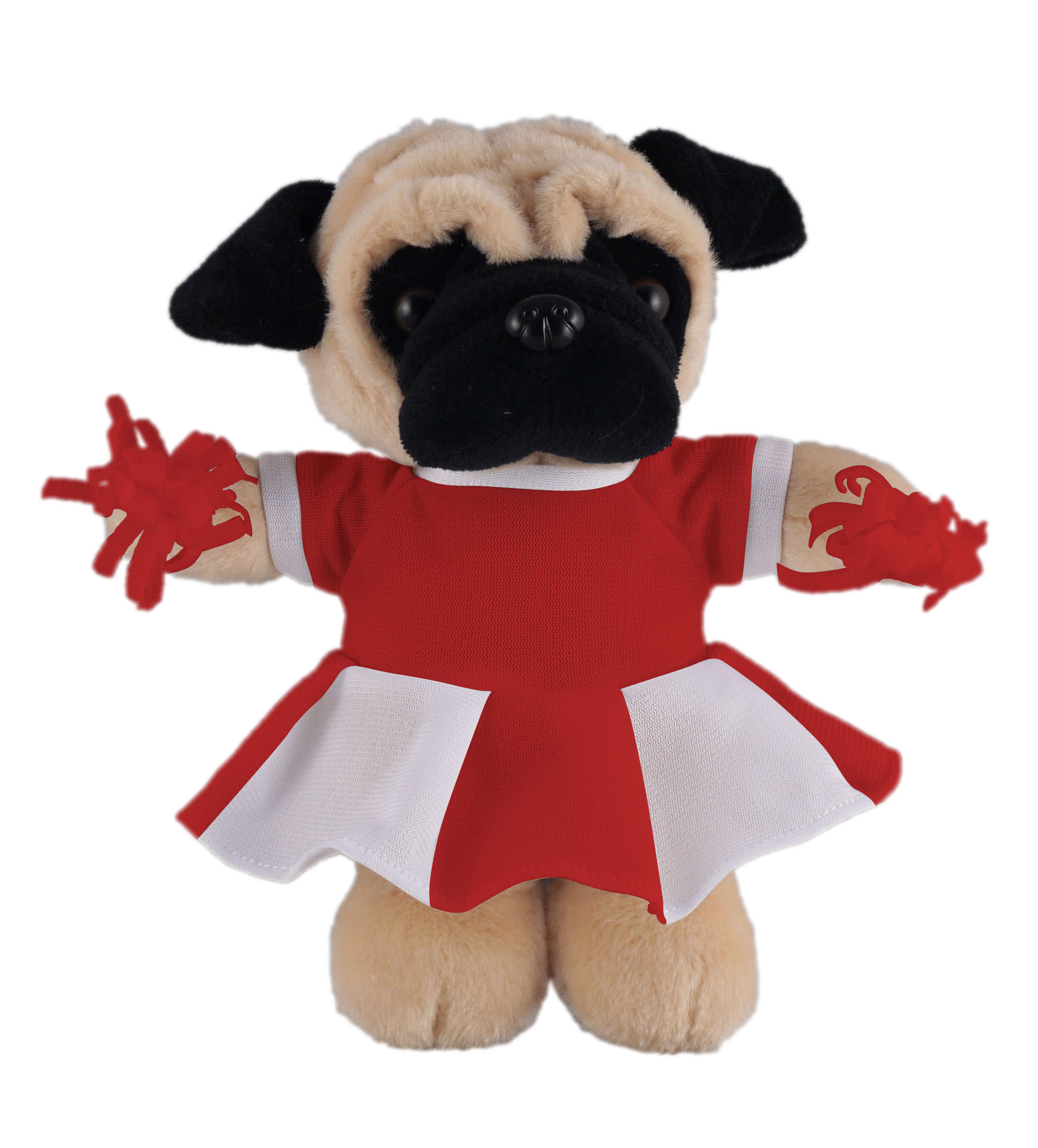 Soft Plush Stuffed Pug with Cheerleader Outfit 2