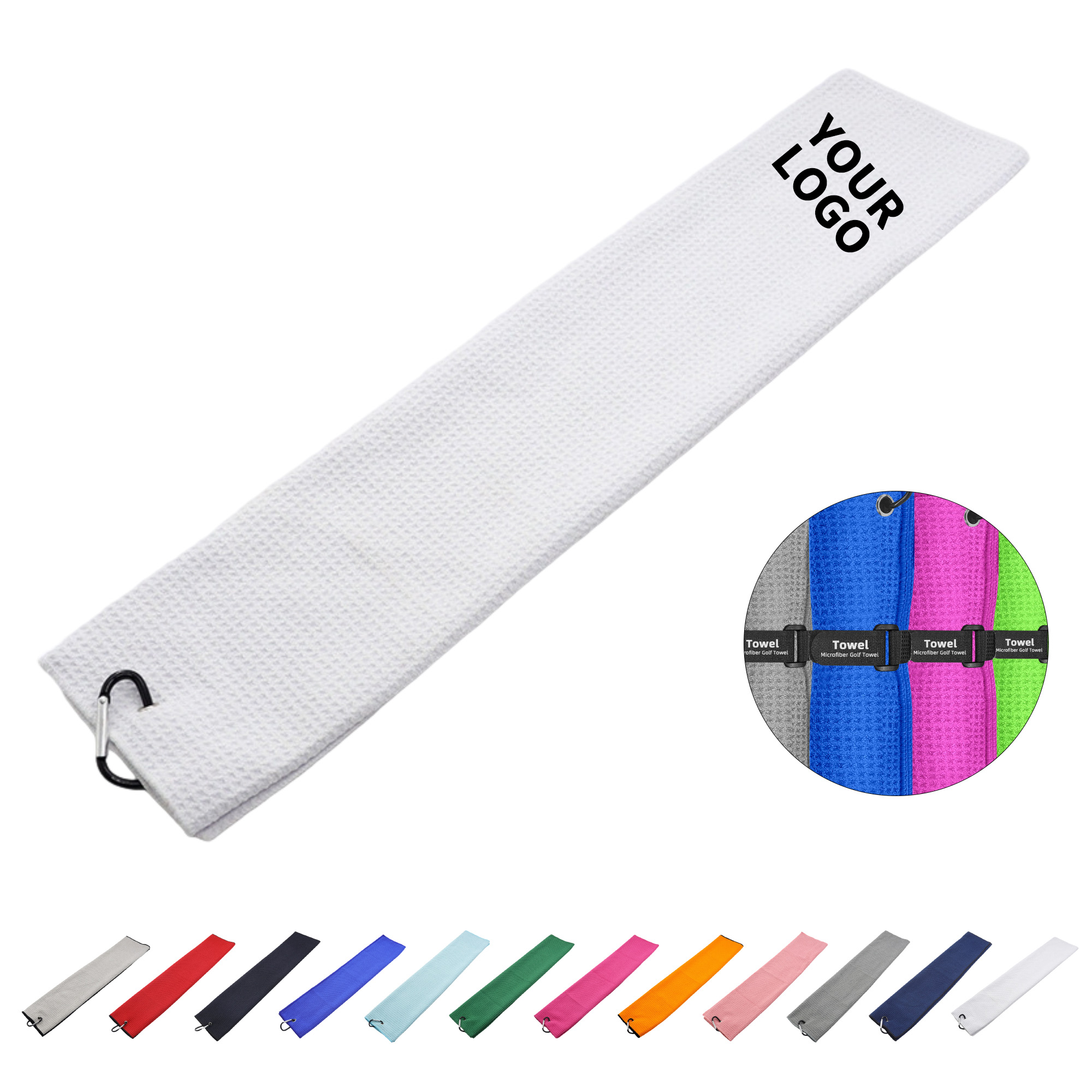 Microfiber Golf Towel With Carabiner Attachment 9