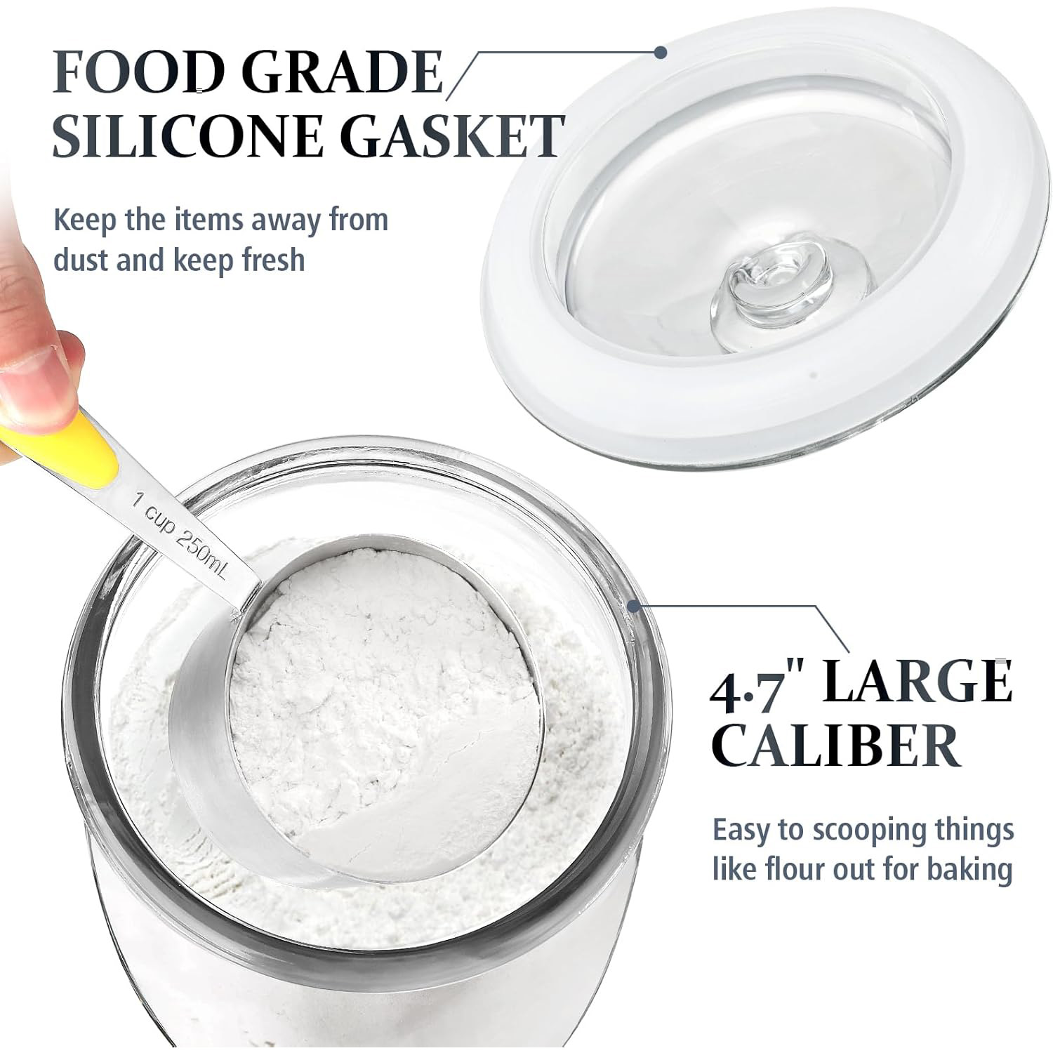67oz Food Grade Wide Mouth Glass Storage Jar 5