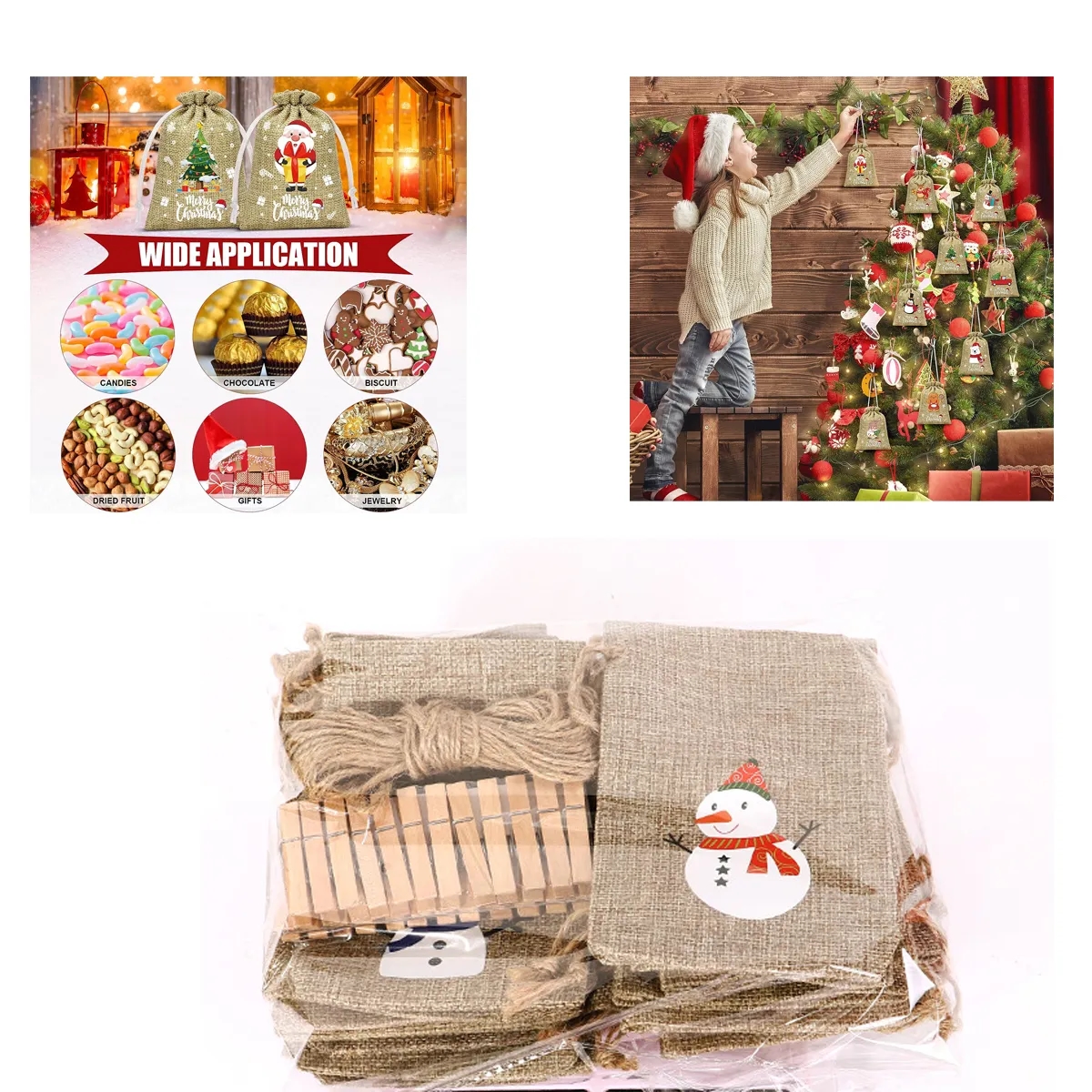 Christmas Gift Bags with string and Pegs 4