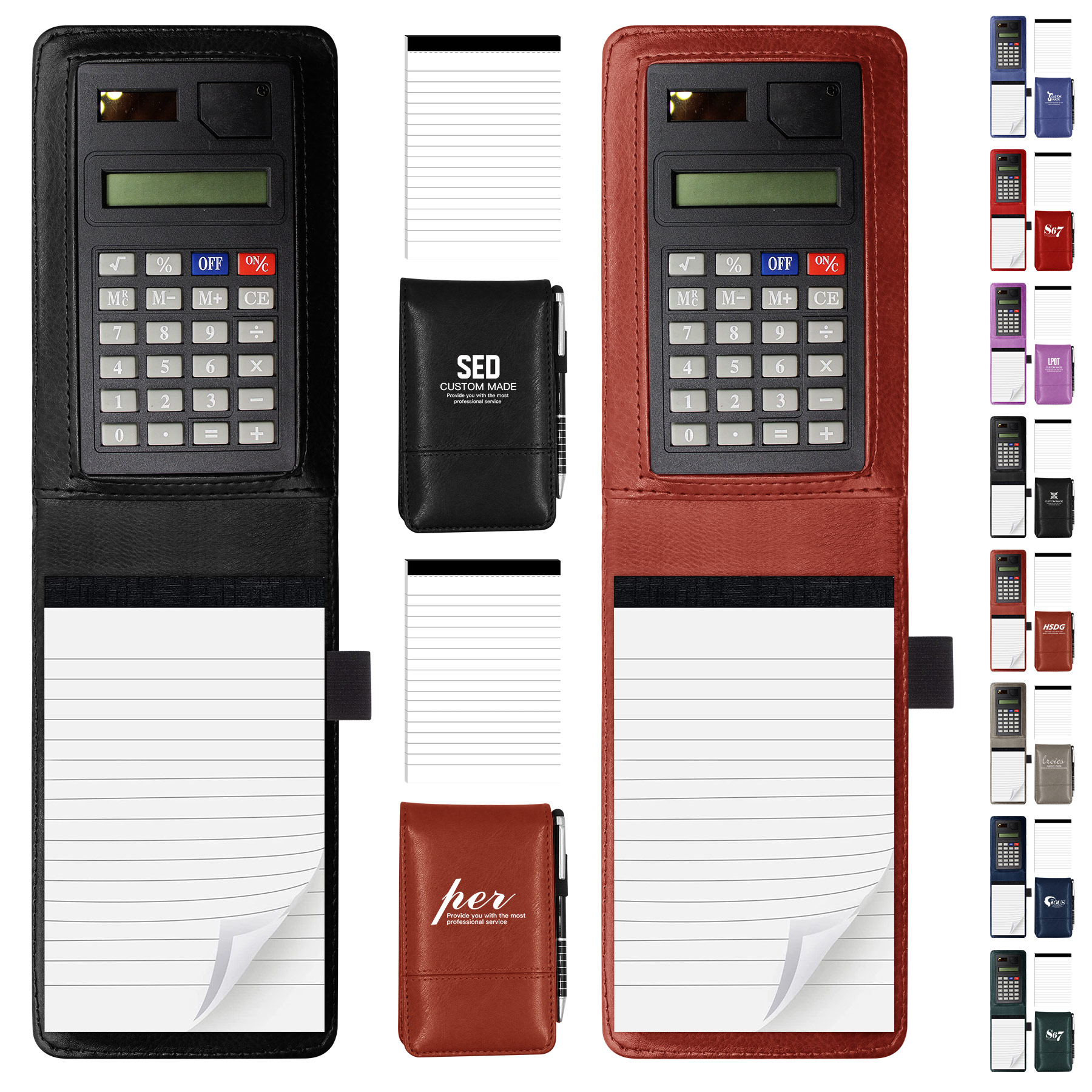 Embossed Pocket A7 PU Memo Notepad With Calculator 8