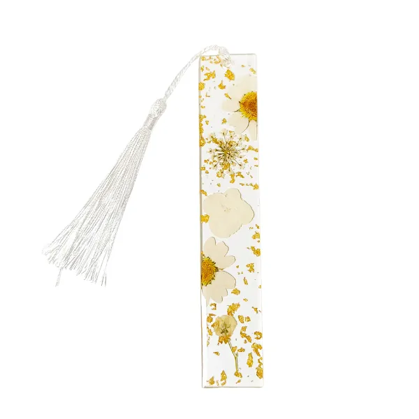 Pressed Flower Resin Bookmark with Tassel 14