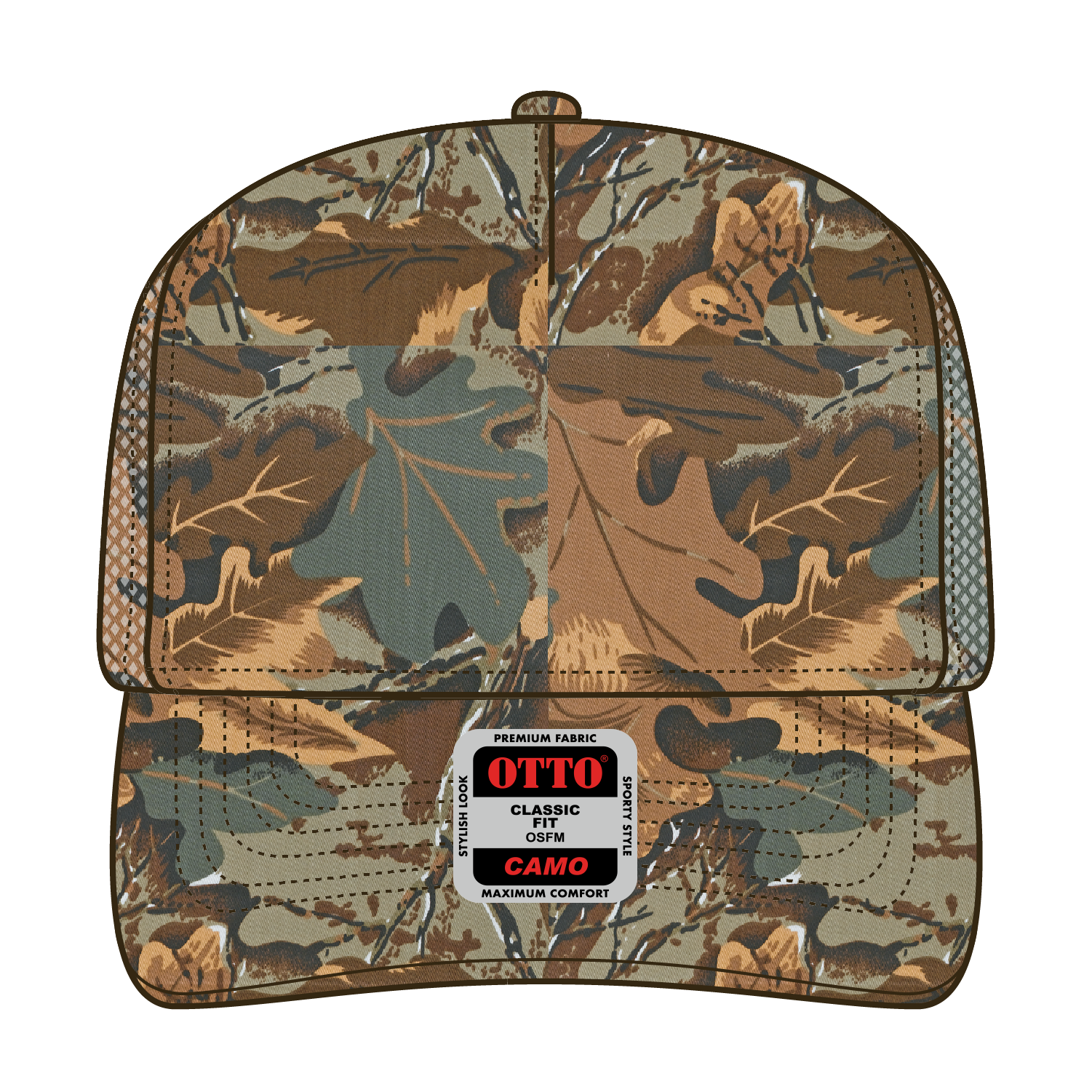 OTTO CAP® Camouflage 5 Panel Mid Profile Mesh Back Trucker Hat 19