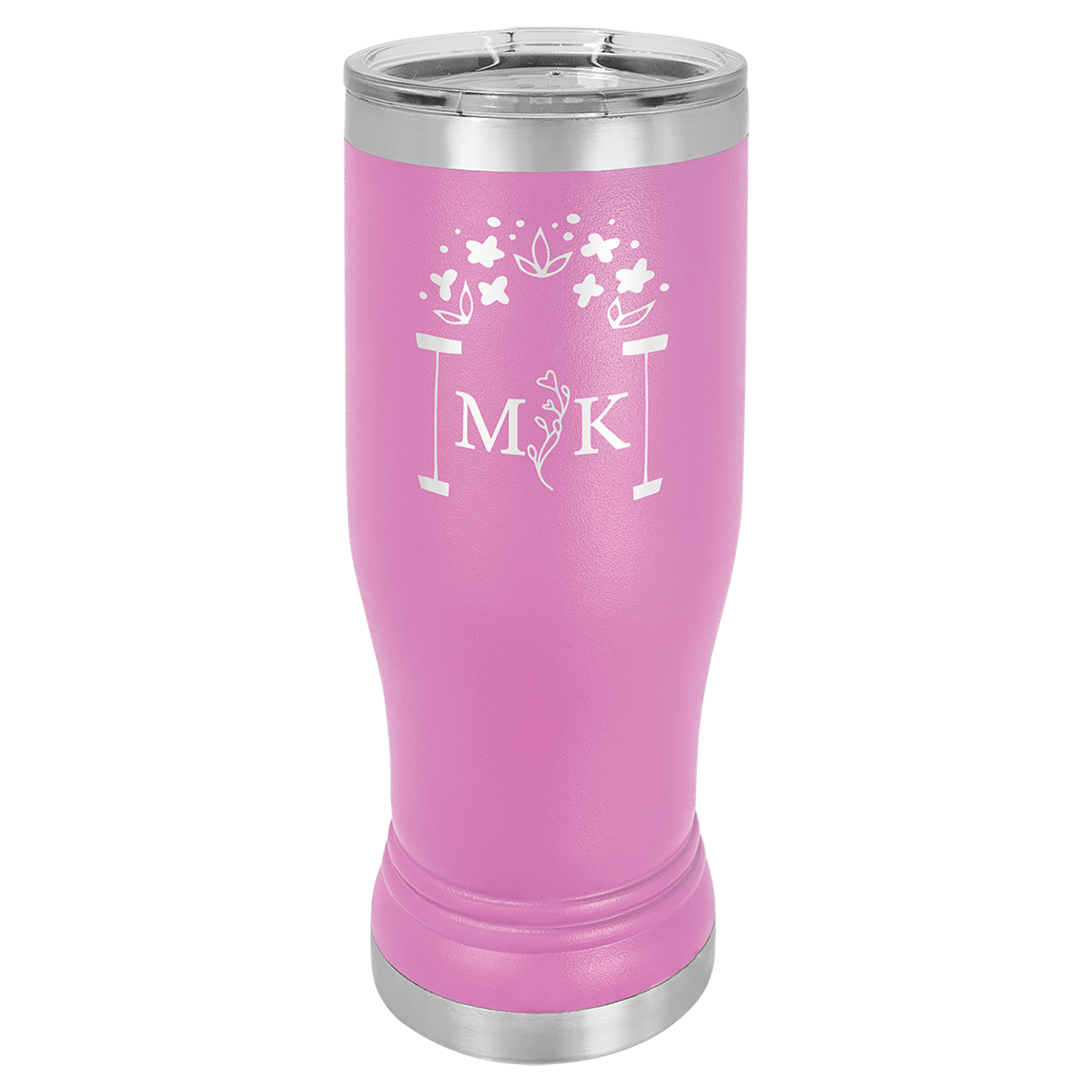 14 oz. Light Purple Laser Engraved Polar Camel Pilsner Tumbler w/Clear Lid 2