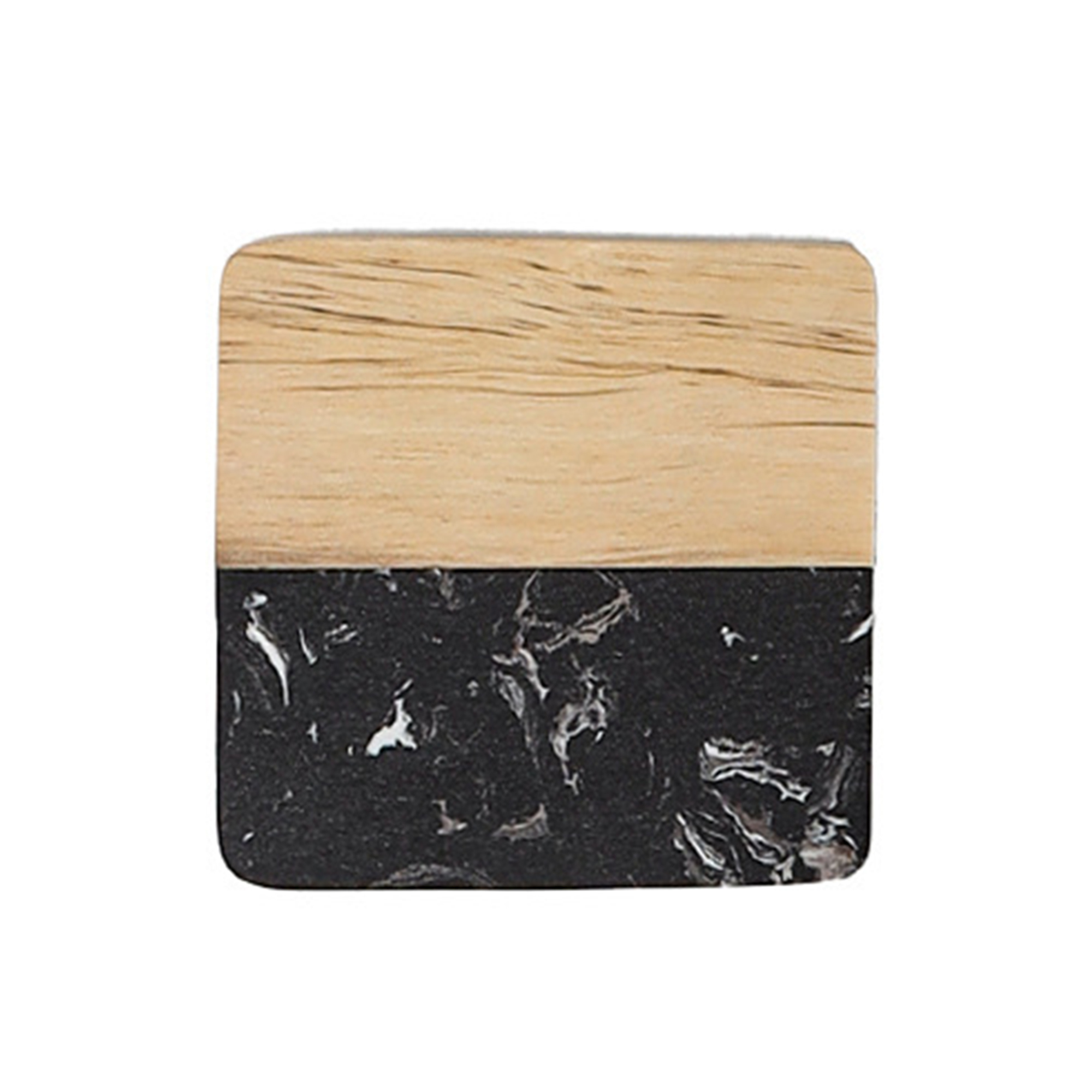 Marble Wood Coaster 3.94" Square X 0.39" Thickness 4
